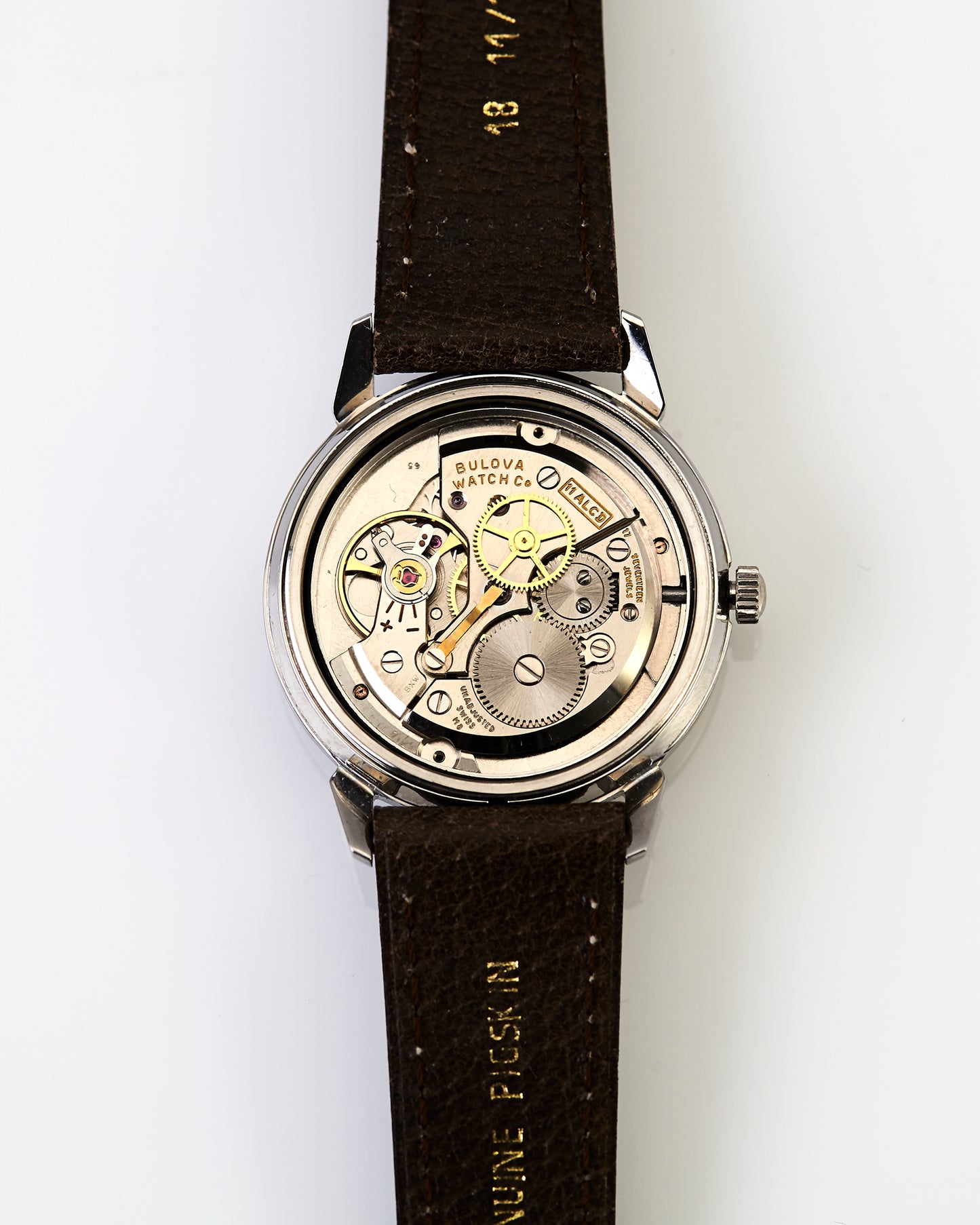 Bulova Sweep Second Date Manual Wind Vintage Wristwatch