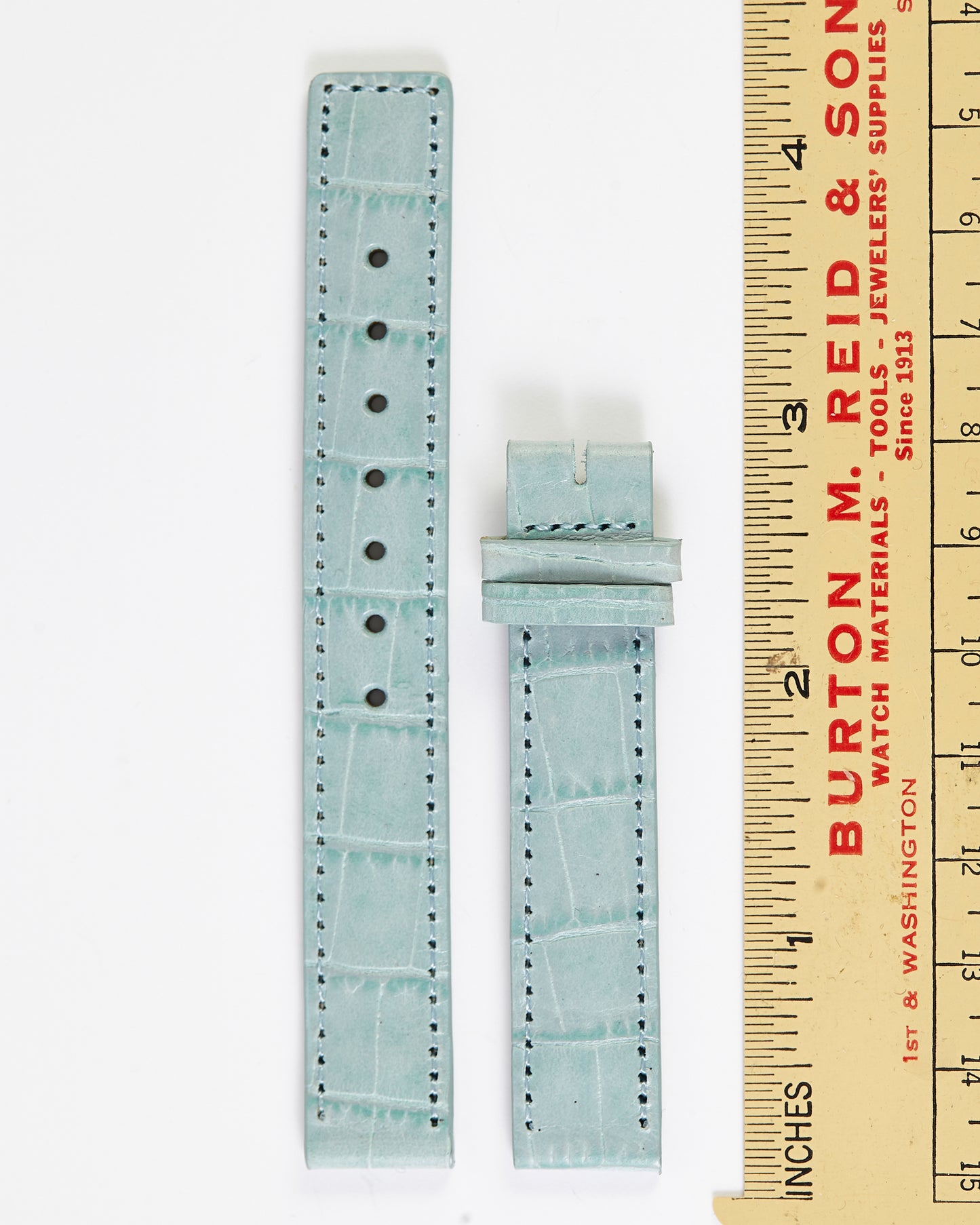 Ecclissi 14mm x 14mm Light Blue Alligator Grain Leather Strap 22120