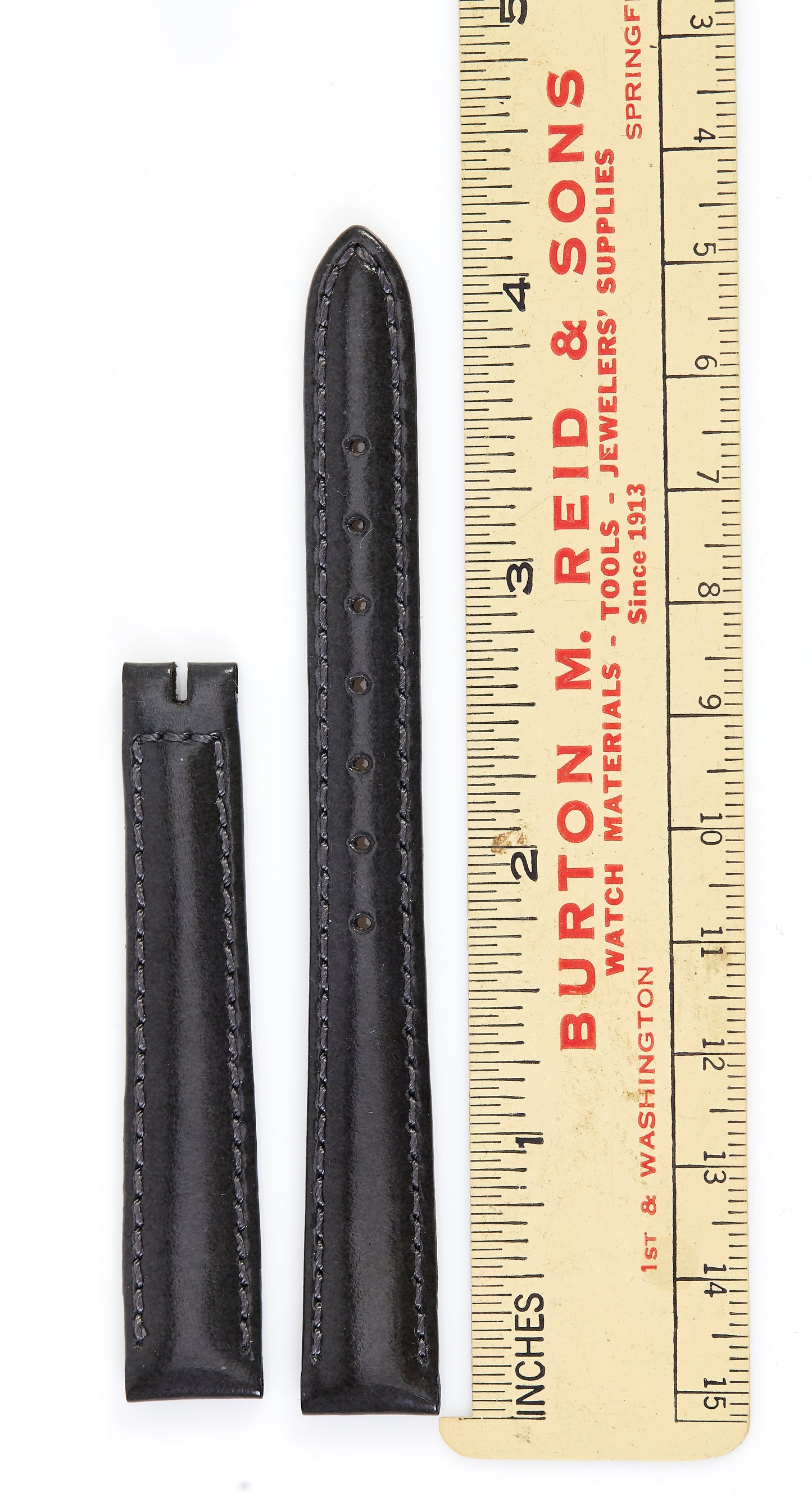 Ecclissi 12mm x 10mm Dark Shiny Silver Leather Ladies Strap 2070