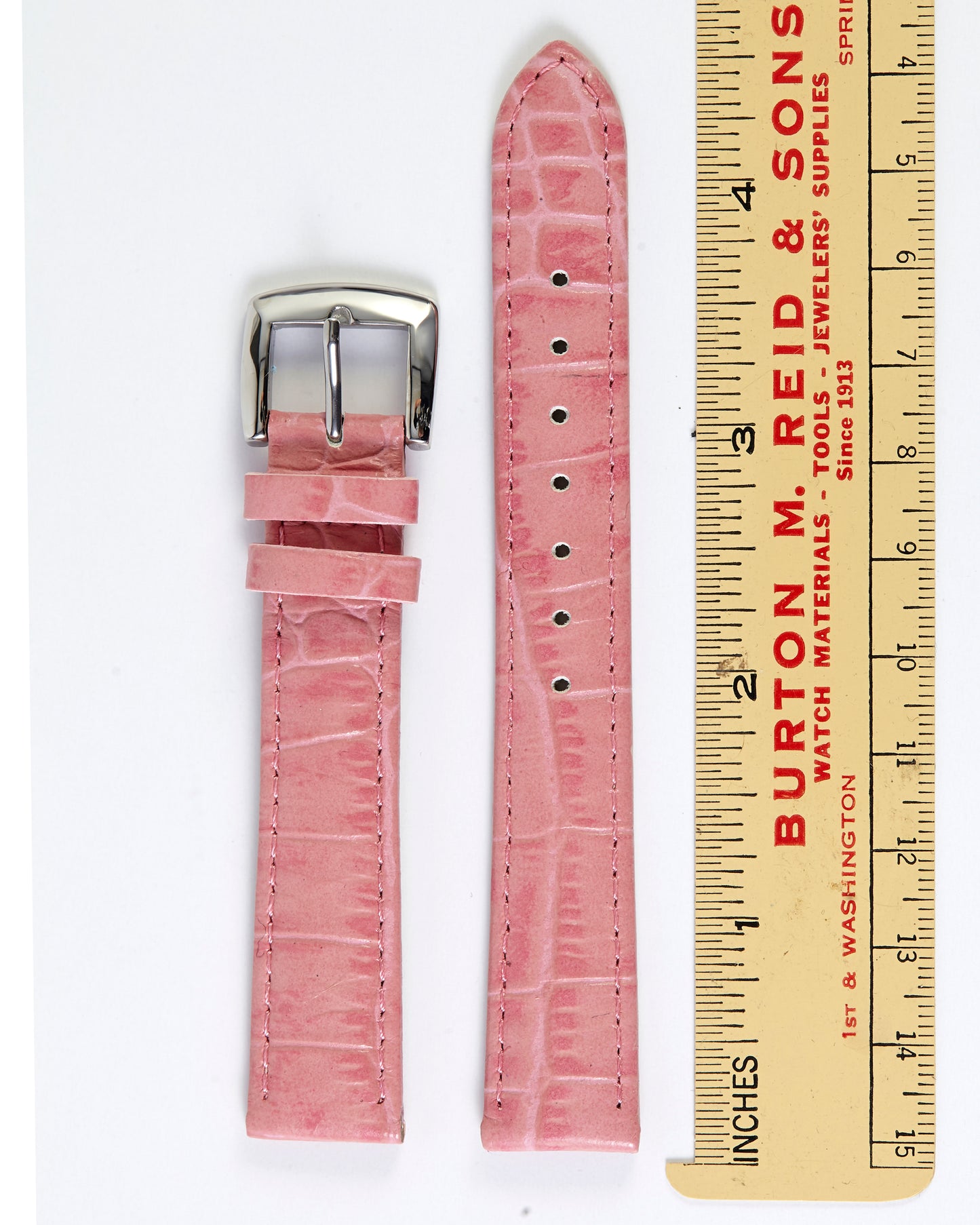 Ecclissi 16mm x 14mm Pink Alligator Grain Leather Strap 10455