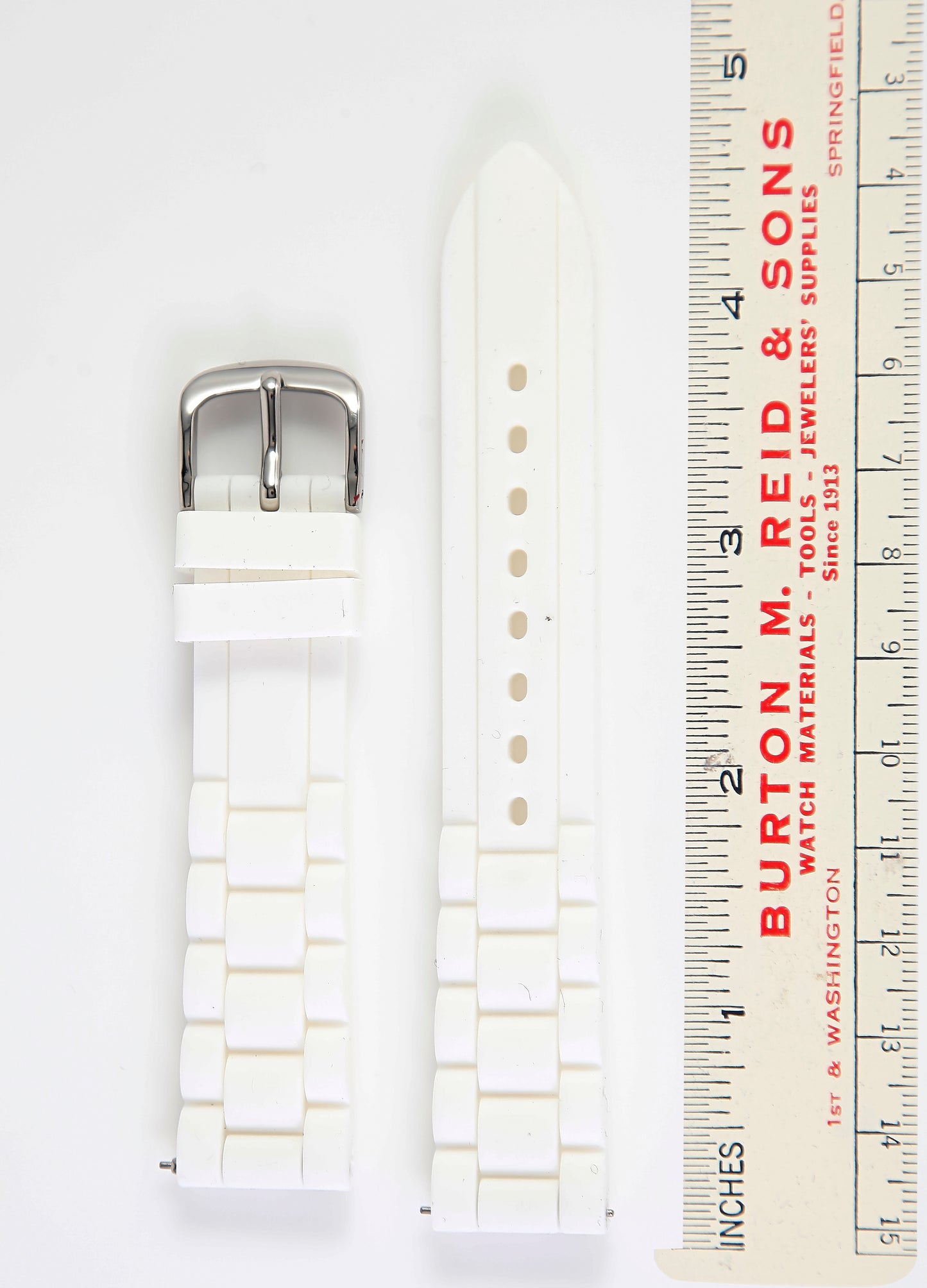 Ecclissi 18mm x 16mm White Rubber Strap original Buckle 23980