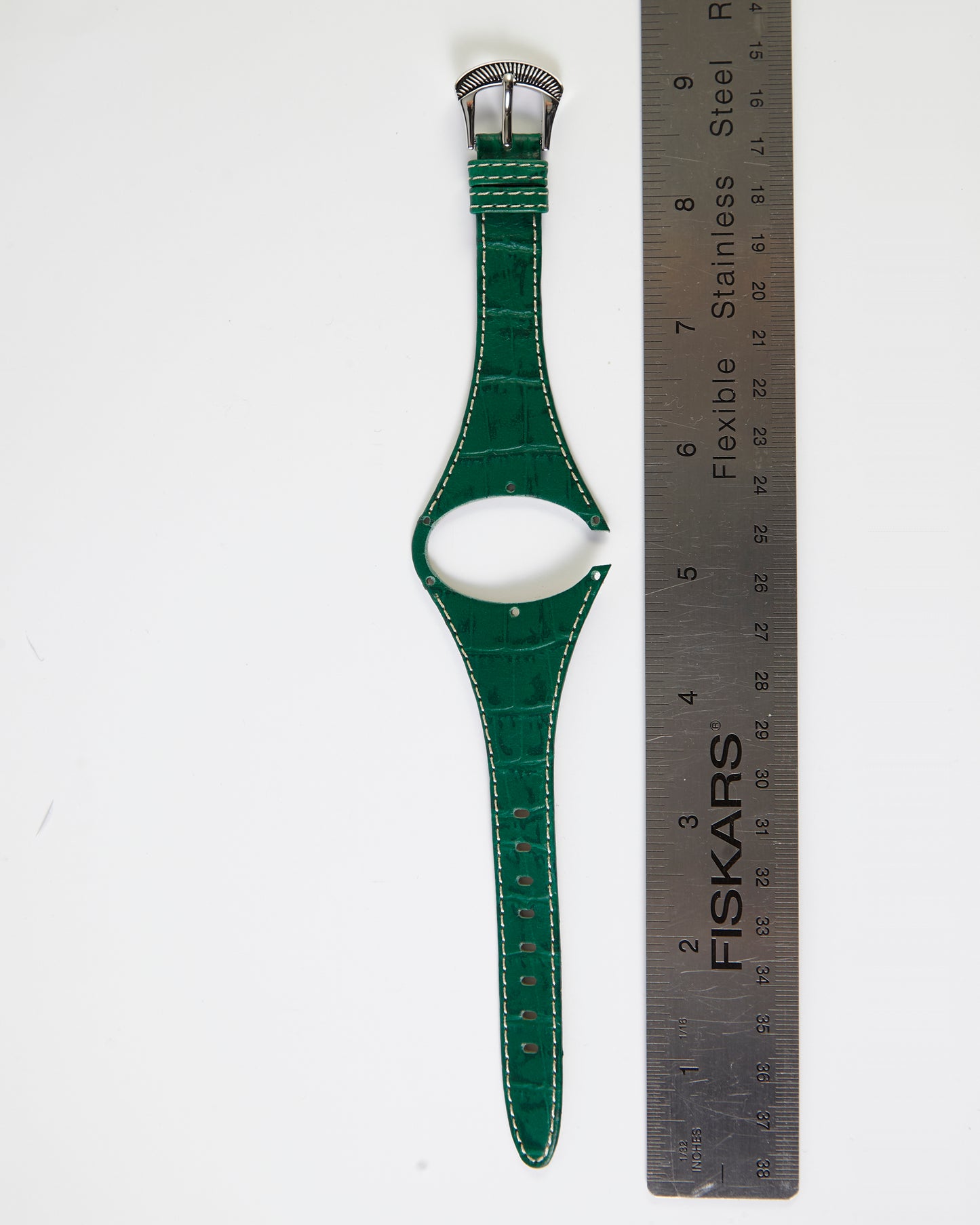 Ecclissi Green Alligator Grain Leather One-Piece Ladies Strap original 14mm Buckle 22940
