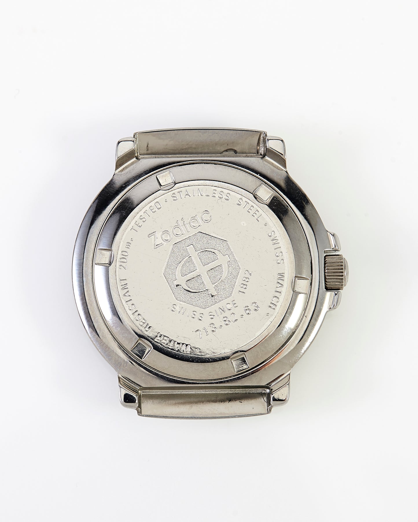 Zodiac Rare NOS 36mm Swiss Formula 200m Diving Watch Head Luminous Dial Black Bezel