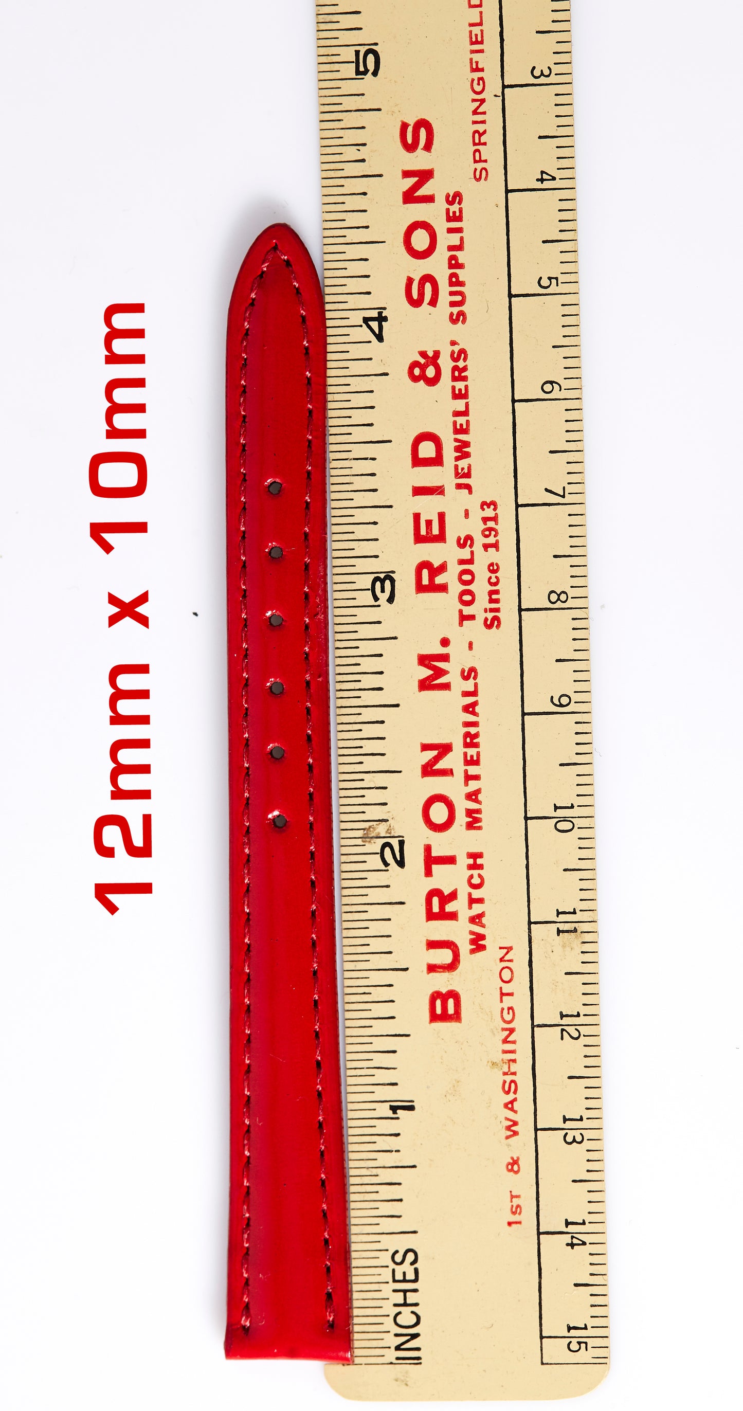 Ecclissi 12mm x 10mm Red Leather Ladies Strap 2070