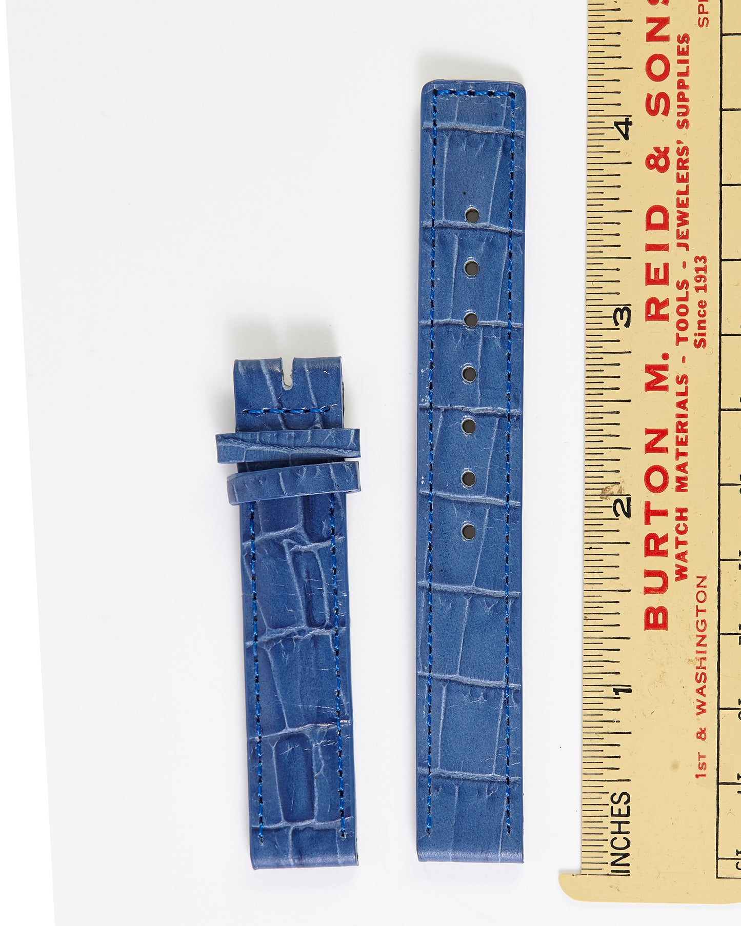 Ecclissi 14mm x 14mm Blue Alligator Grain Leather Strap 22120