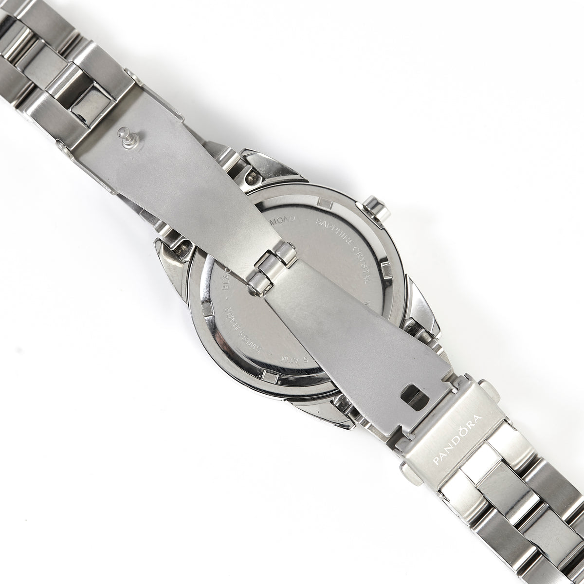 Pandora Swiss Made Women’s Stainless Steel Watch Sapphire Crystal Silver Dial