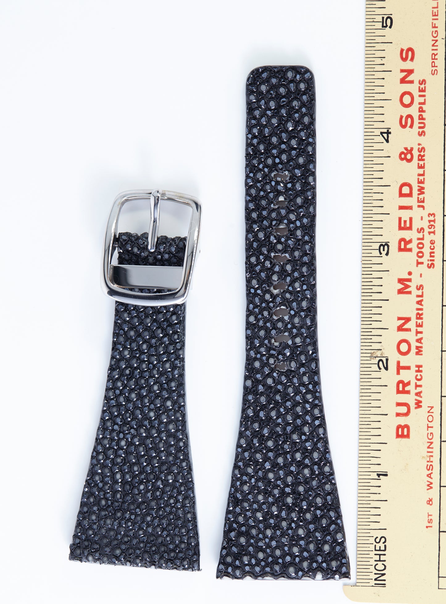 Ecclissi 30mm x 16mm Black Stingray Strap original Buckle 22805