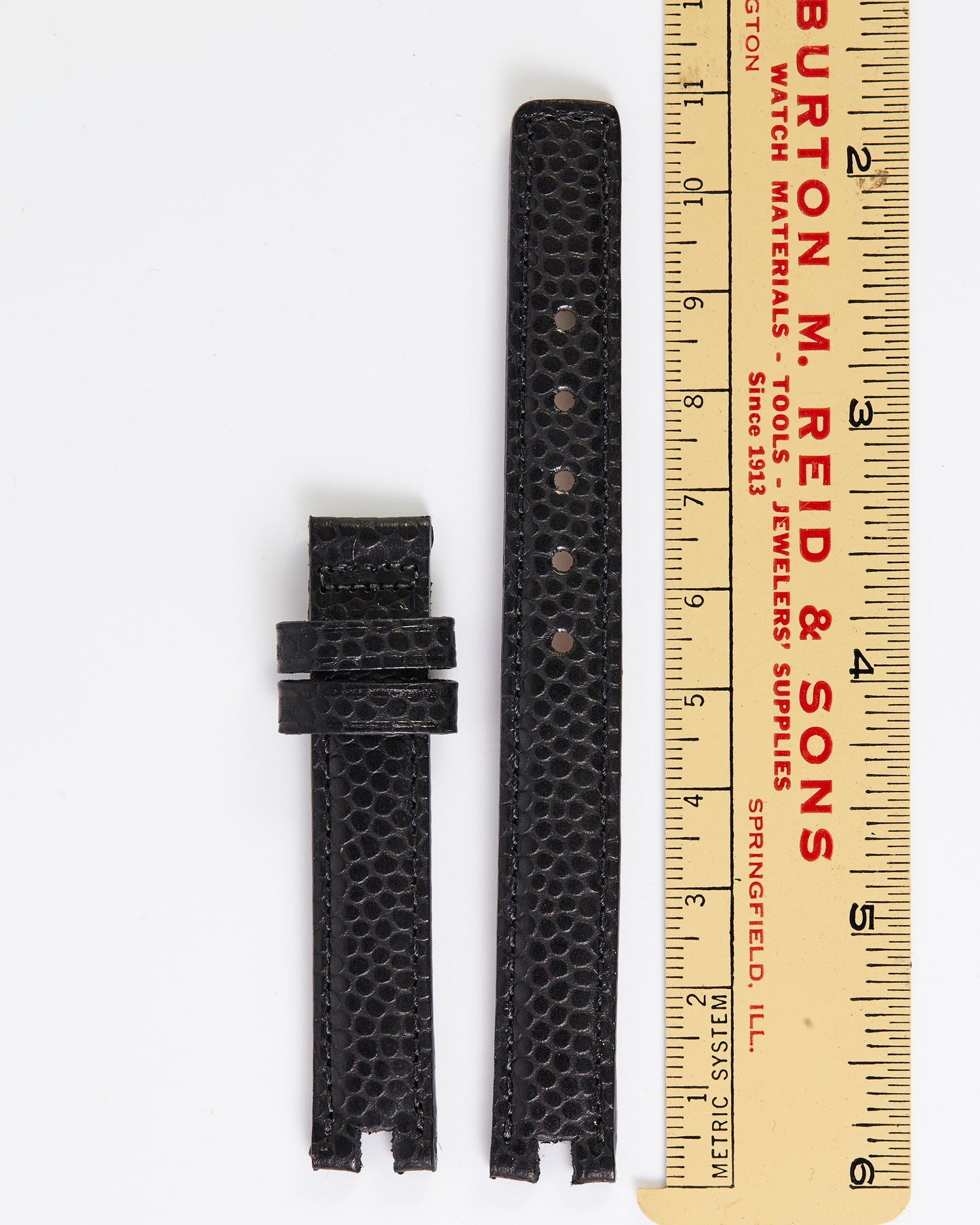 Ecclissi 12mm x 12mm Notched Black Calfskin Strap 2040