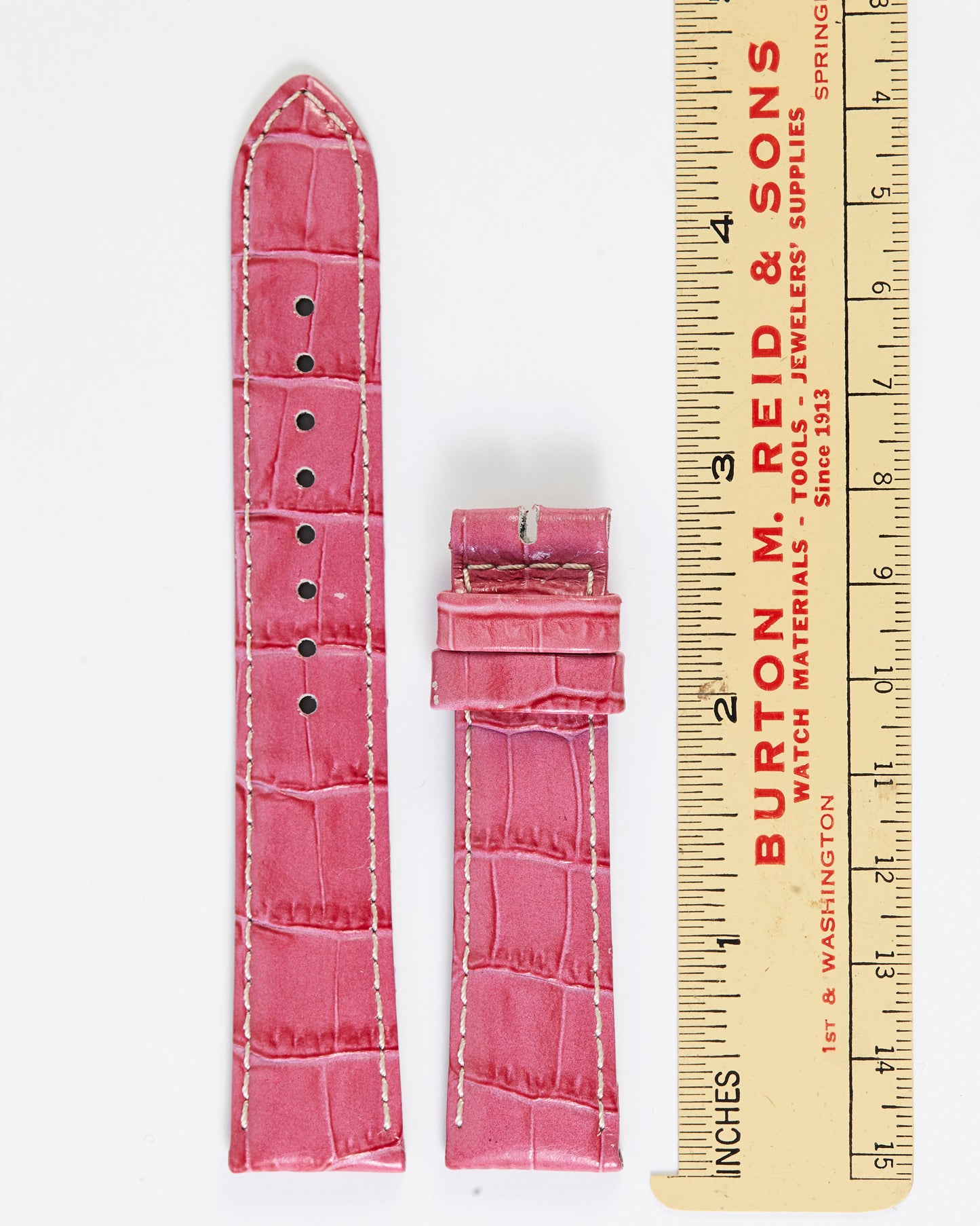 Ecclissi 18mm x 16mm vPink Alligator Grain Leather Strap 22875