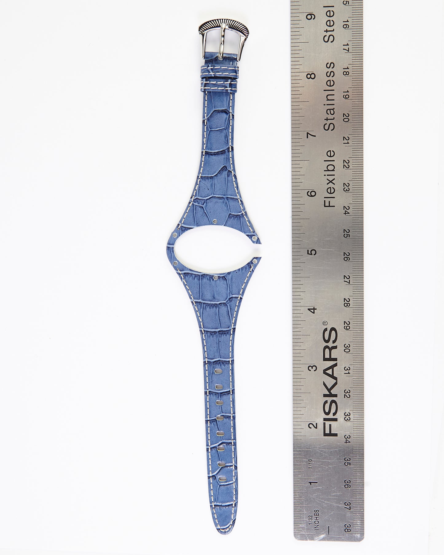 Ecclissi Blue Alligator Grain Leather One-Piece Ladies Strap original 14mm Buckle 22940