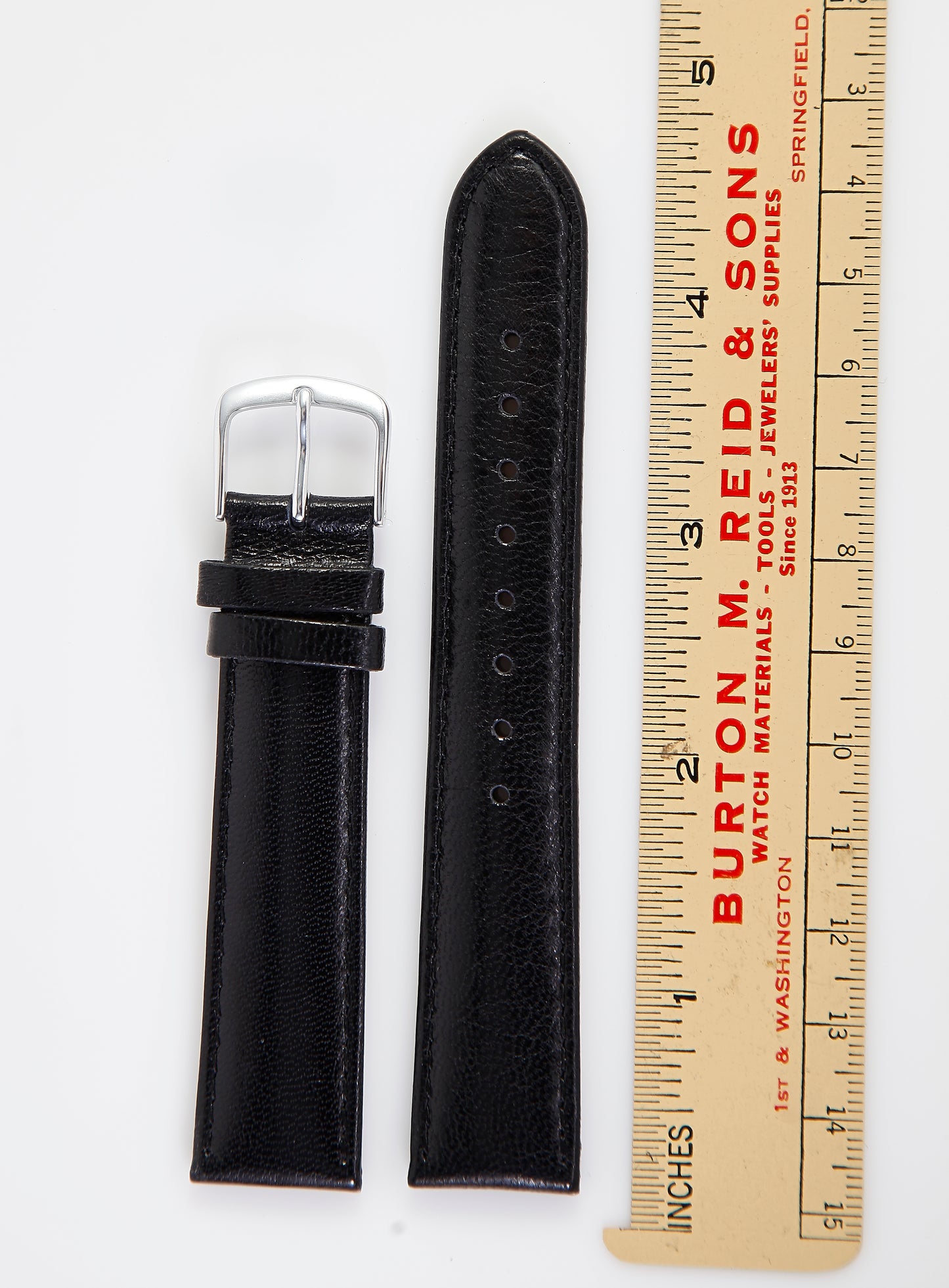 Ecclissi 18mm x 16mm Black Leather Strap 75490