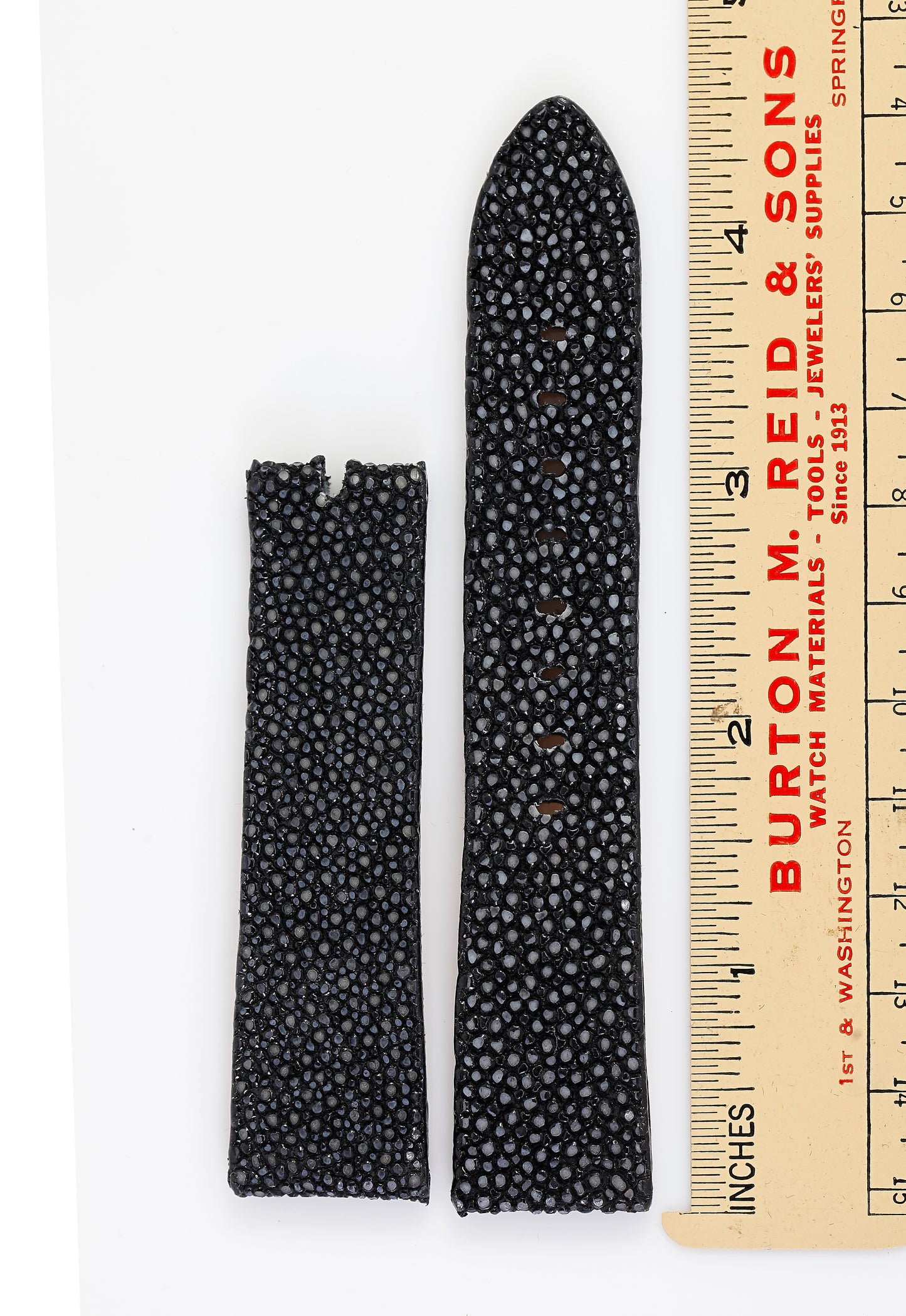 Ecclissi 20mm x 18mm Black Stringray Strap 12345