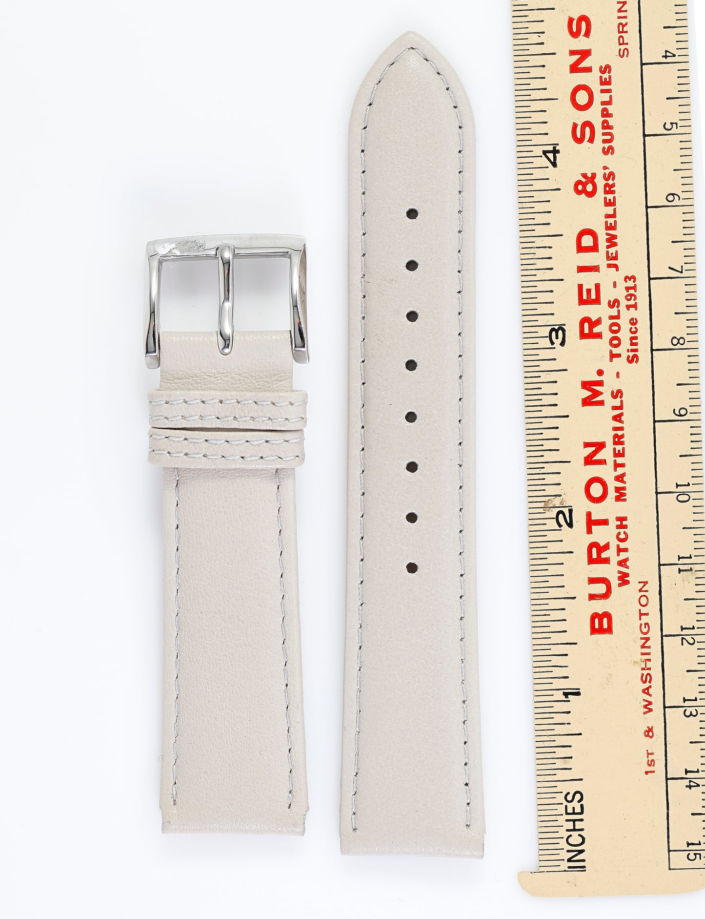 Ecclissi 20mm x 18mm Off White original Buckle Leather Strap 23155