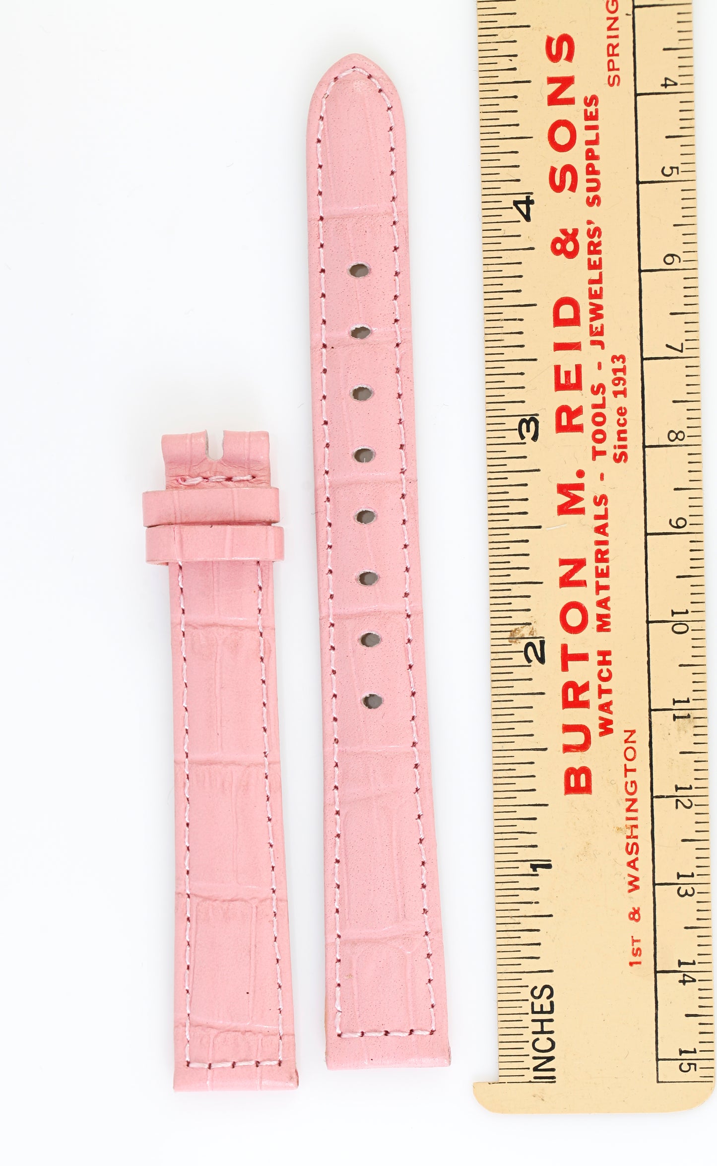 Ecclissi 14mm x 12mm Pink Alligator Grain Leather Strap 22825