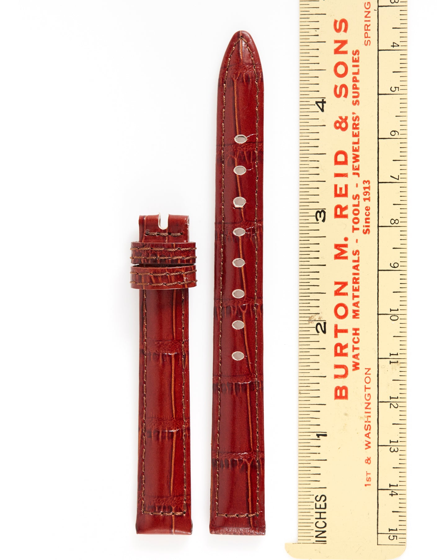 Ecclissi 12.5mm x 11mm Carmel Brown Alligator Grain Leather Strap 22910