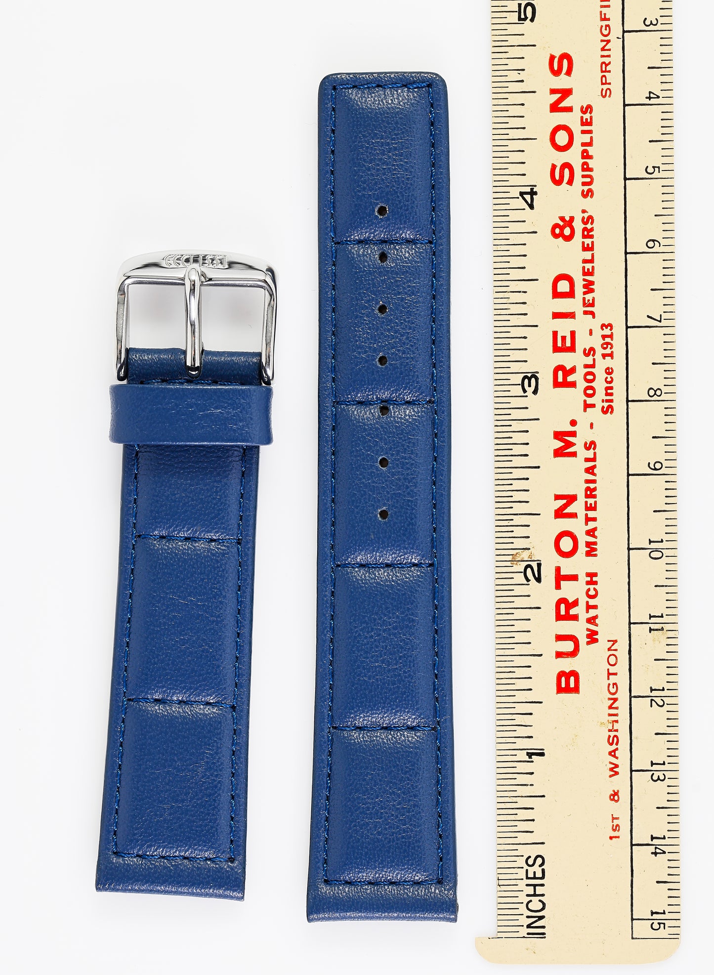 Ecclissi 20mm x 18mm Blue Leather Strap with original Buckle 75395