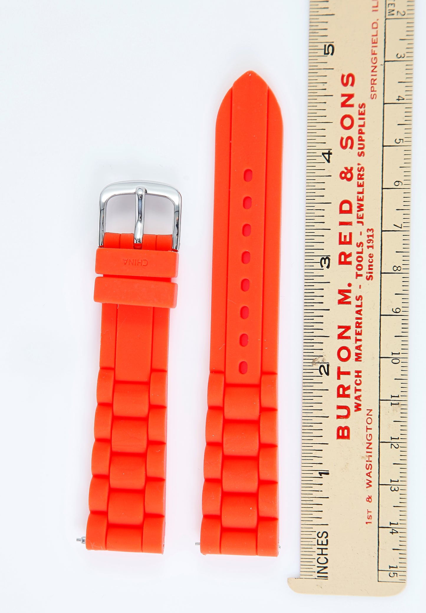 Ecclissi 18mm x 16mm Orange Rubber Strap original Buckle 18mm x 16mm 23980