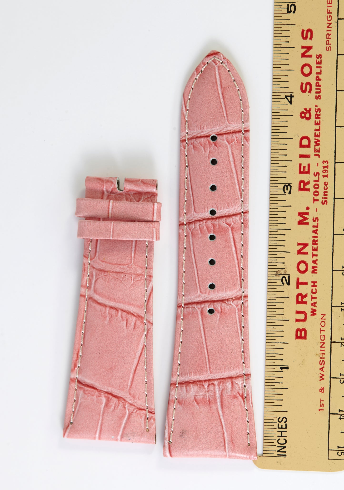 Ecclissi 26mm x 20mm Pink Alligator Grain Leather Strap 22810