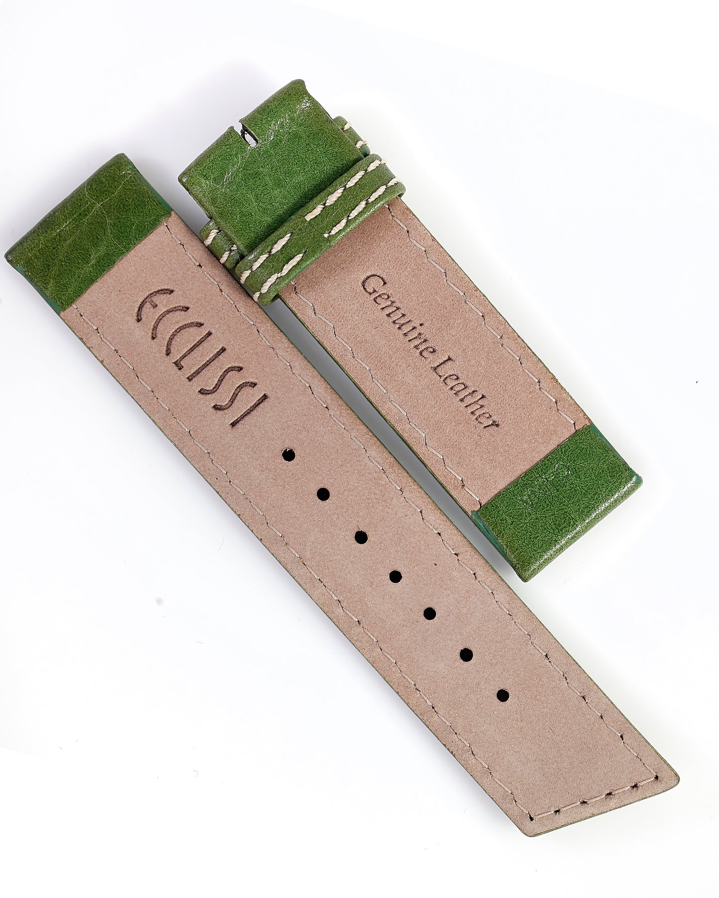Ecclissi 20 mm x 20mm Green Leather Strap 21620