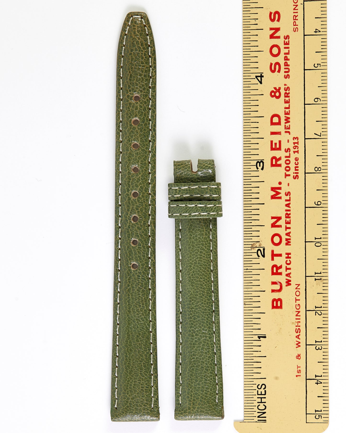Ecclissi 14mm x 12mm Green Leather Strap 23520