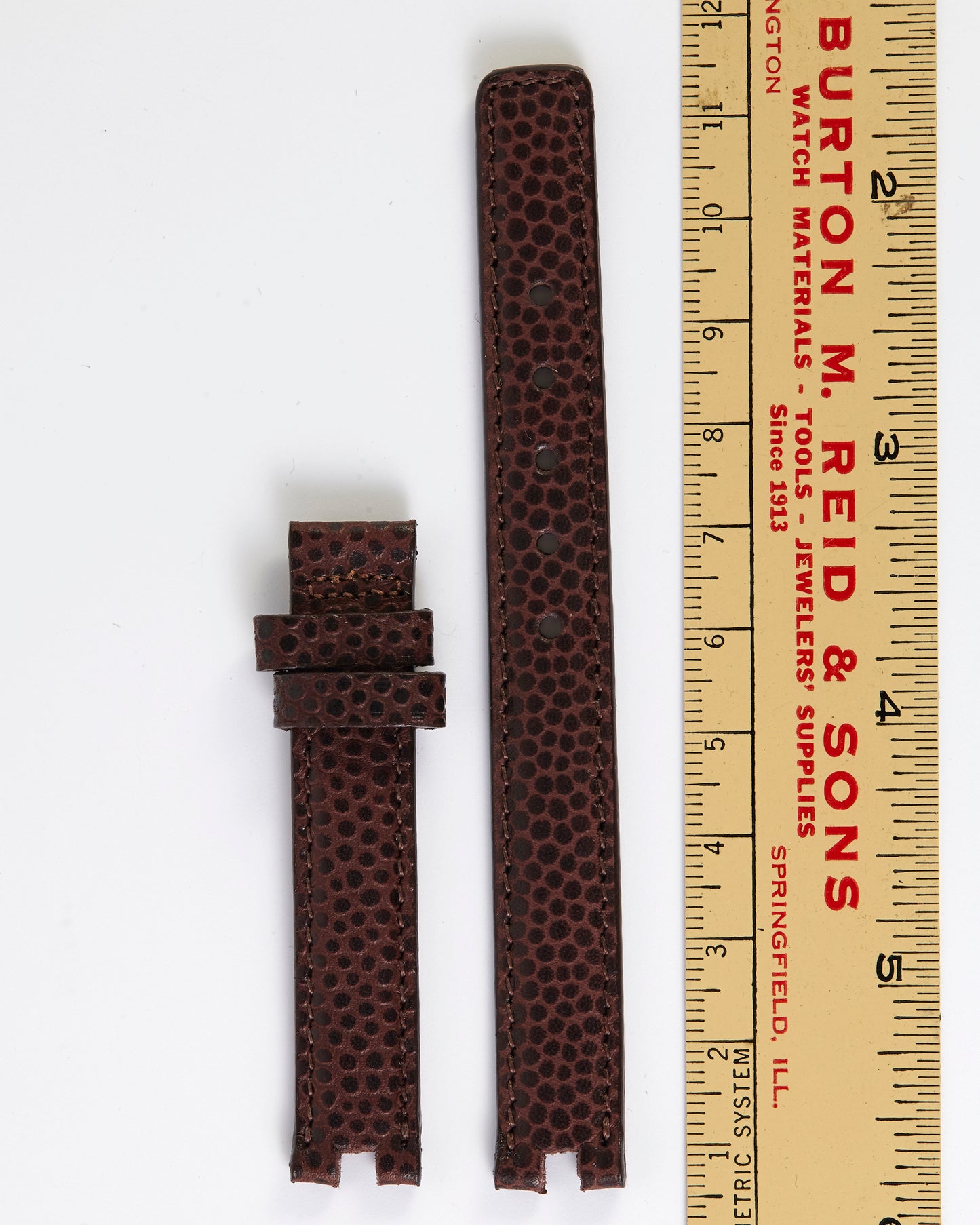 Ecclissi 12mm x 12mm Notched Brown Calfskin Strap 2040