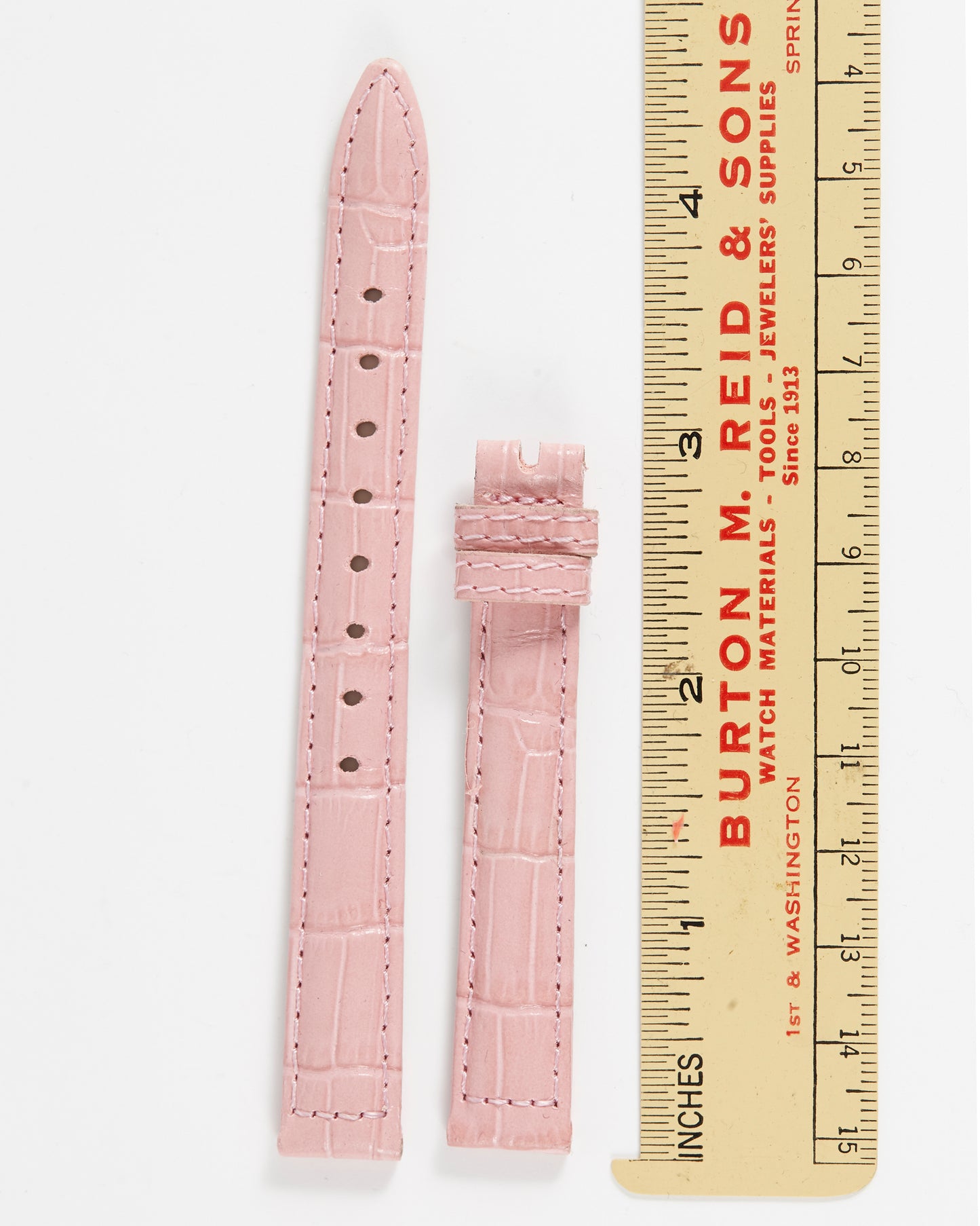 Ecclissi 12.5mm x 11mm Pink Alligator Grain Leather Strap 22910