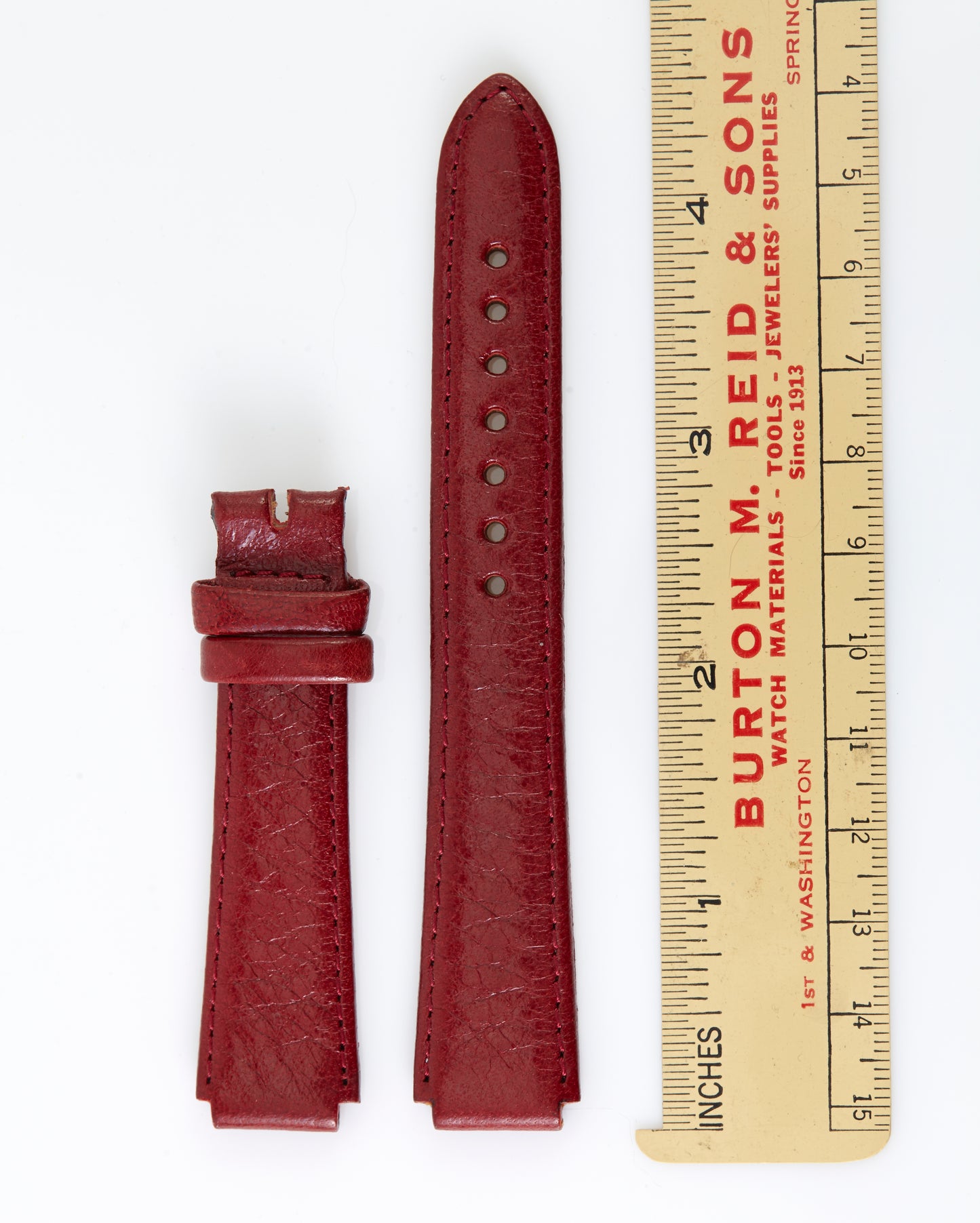 Ecclissi 14mm x 14mm Notched Red Leather Strap 22590