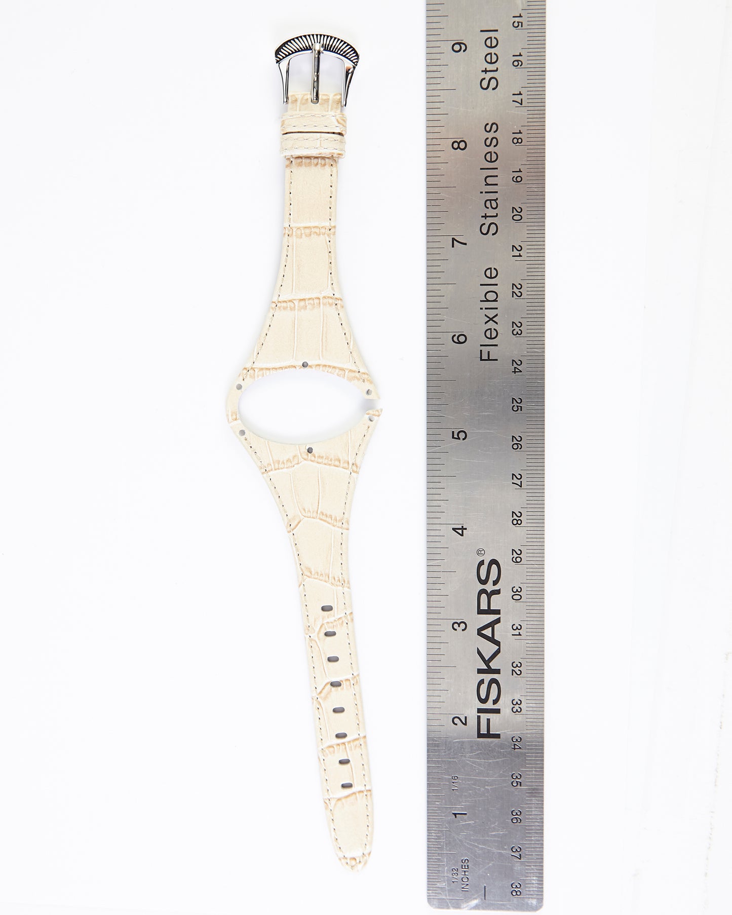 Ecclissi Cream Alligator Grain Leather One-Piece Ladies Strap original 14mm Buckle 22940