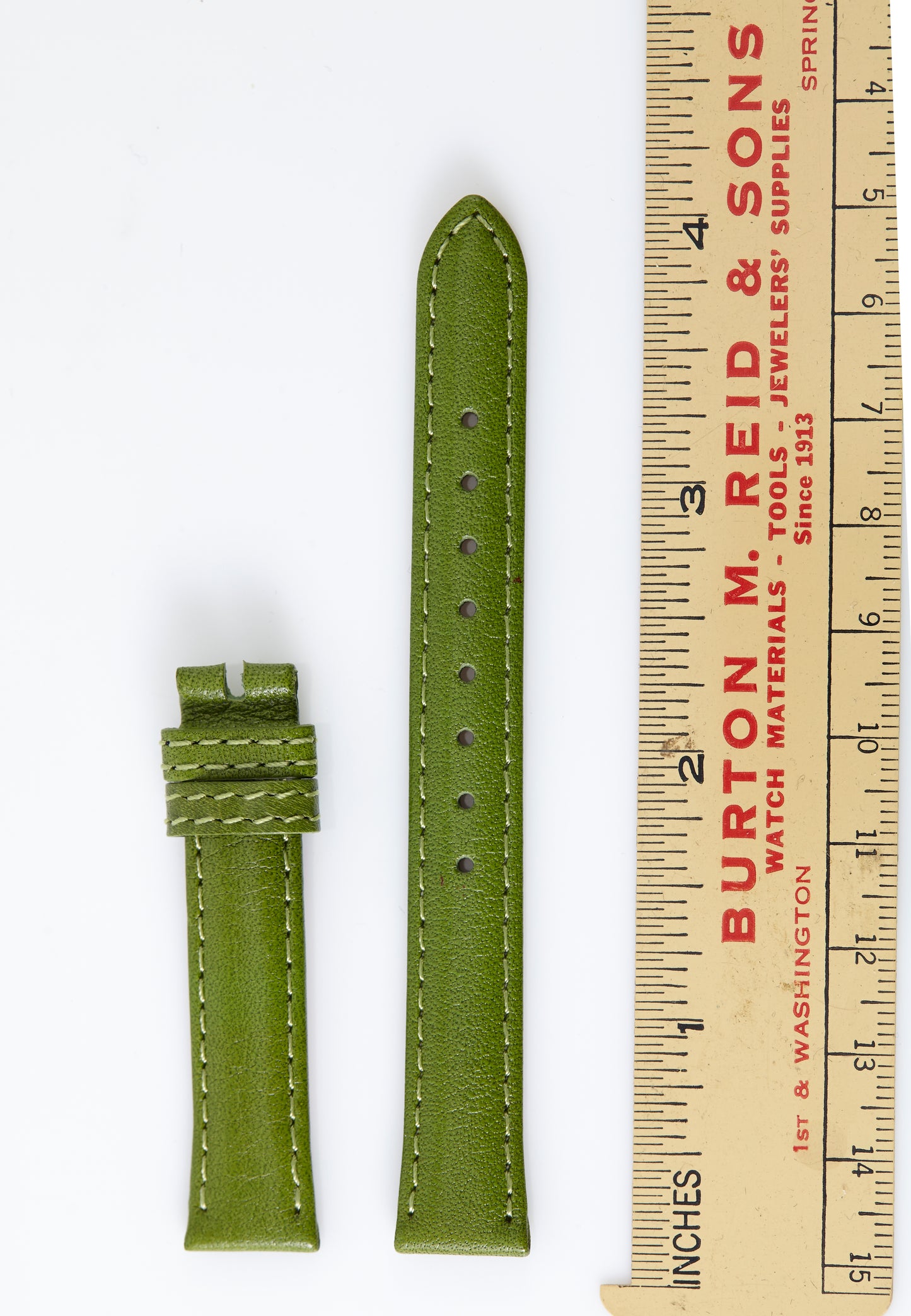 Ecclissi 12.5mm x 11mm Green Leather Strap 23800 23805 23810