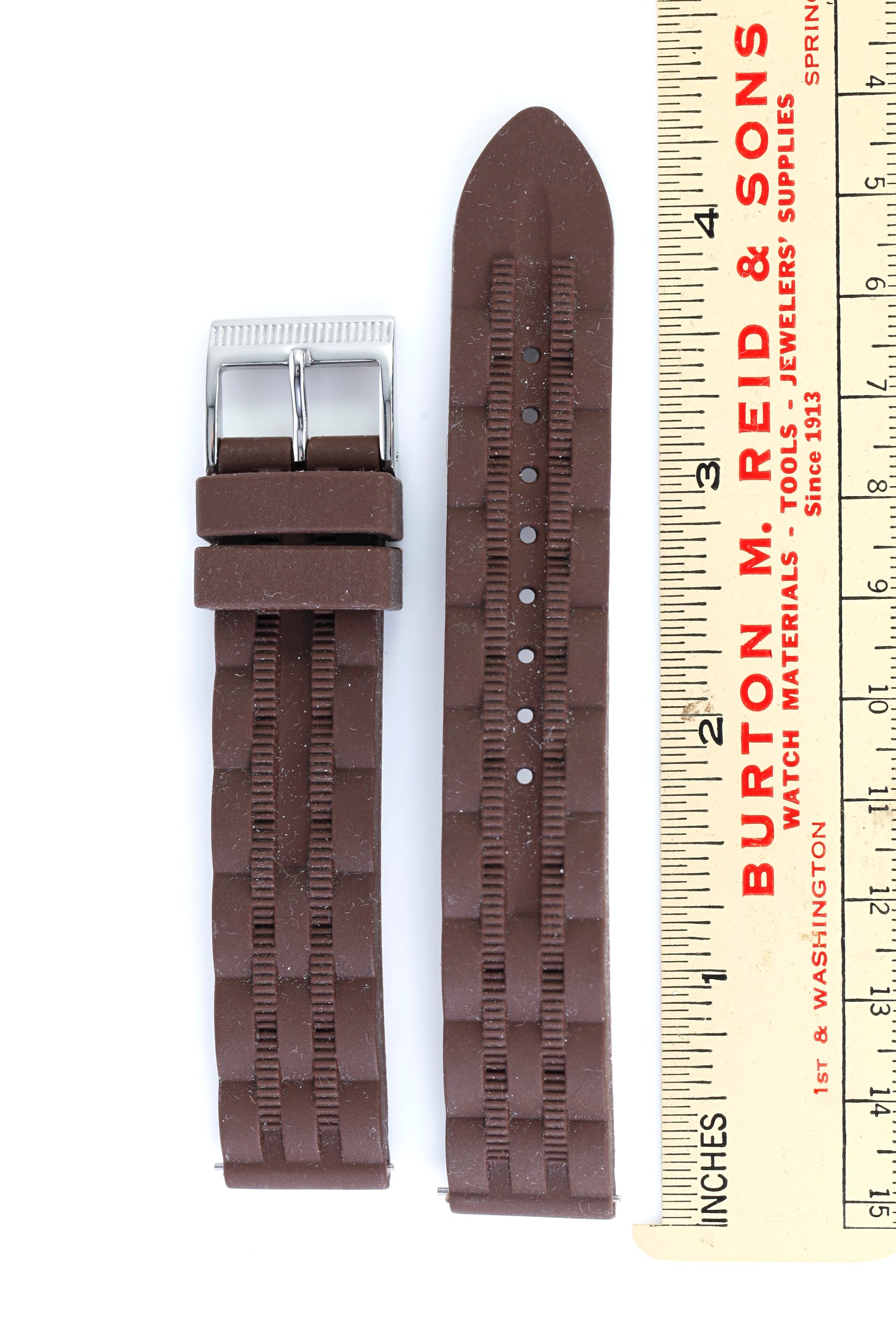 Ecclissi 16mm x 16mm Brown Rubber Strap original Buckle 23976