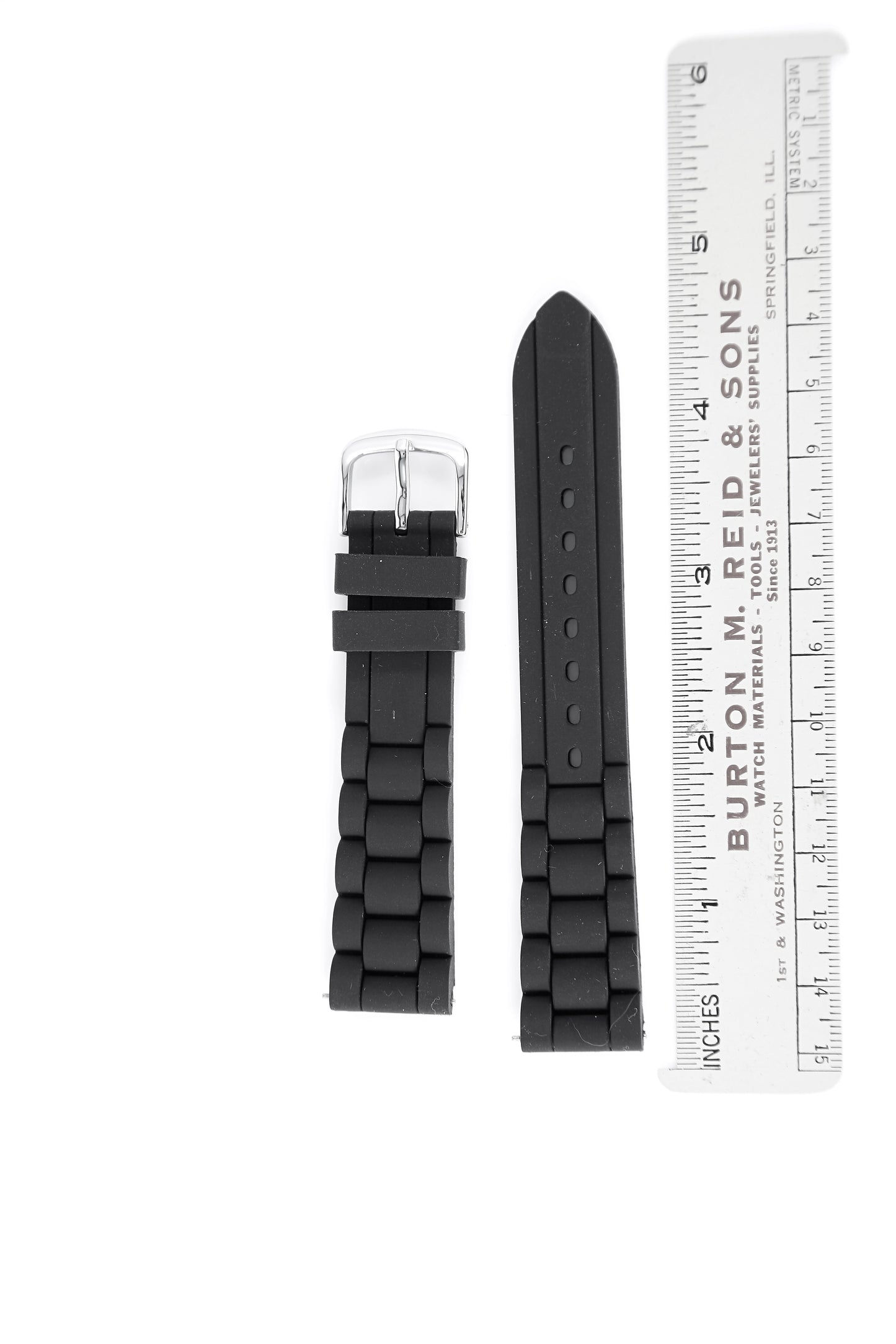 Ecclissi 18mm x 16mm Black Rubber Strap original Buckle 23980