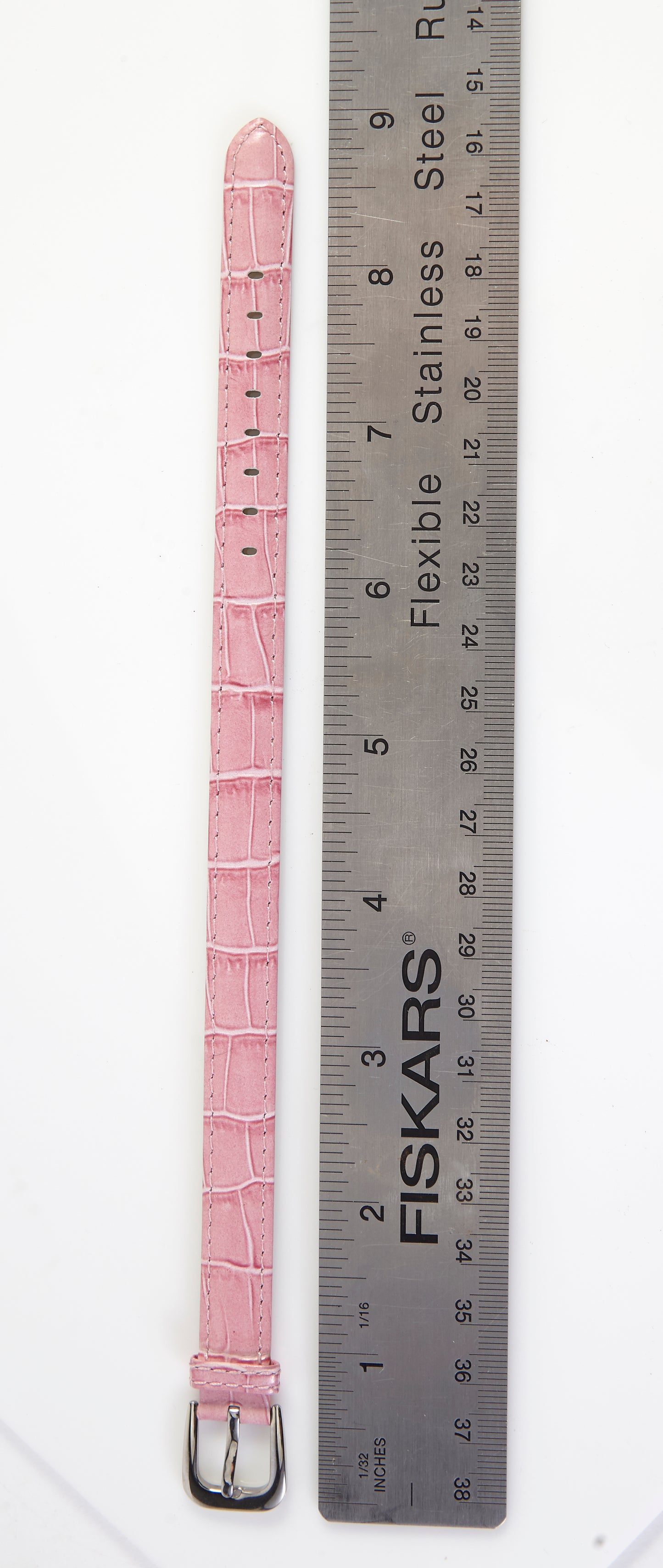 Ecclissi 12mm Pink Alligator Grain Leather Ladies One-Piece Strap 23180 23183