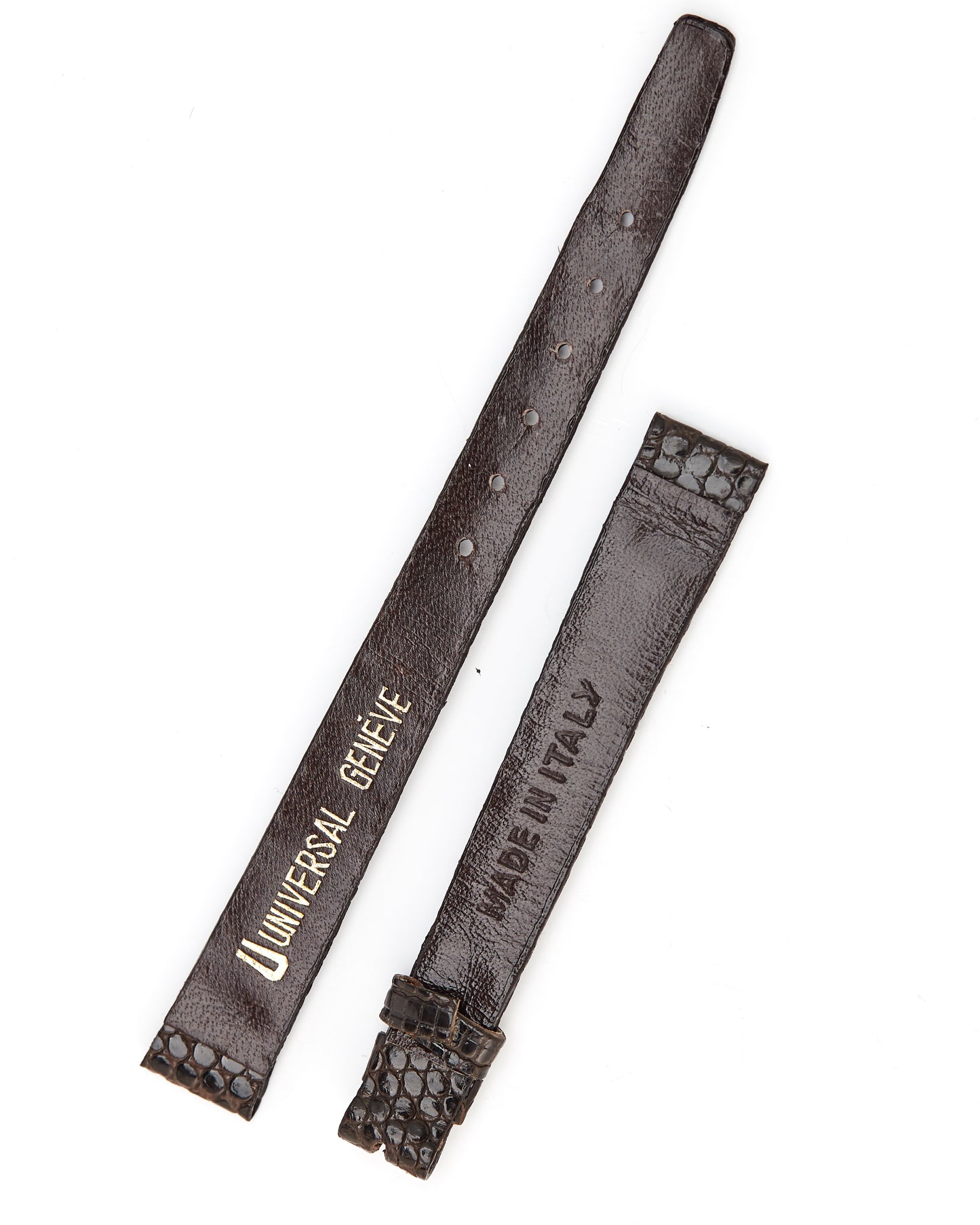 Universal Geneve 10mm x 8mm Vintage Brown Lizard Strap