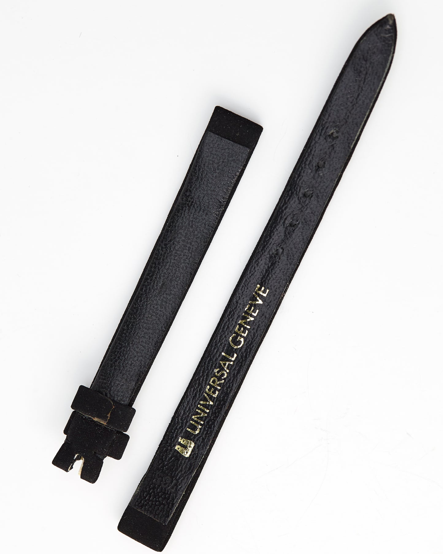 Universal Geneve 10mm x 8mm Vintage Black Suede Strap