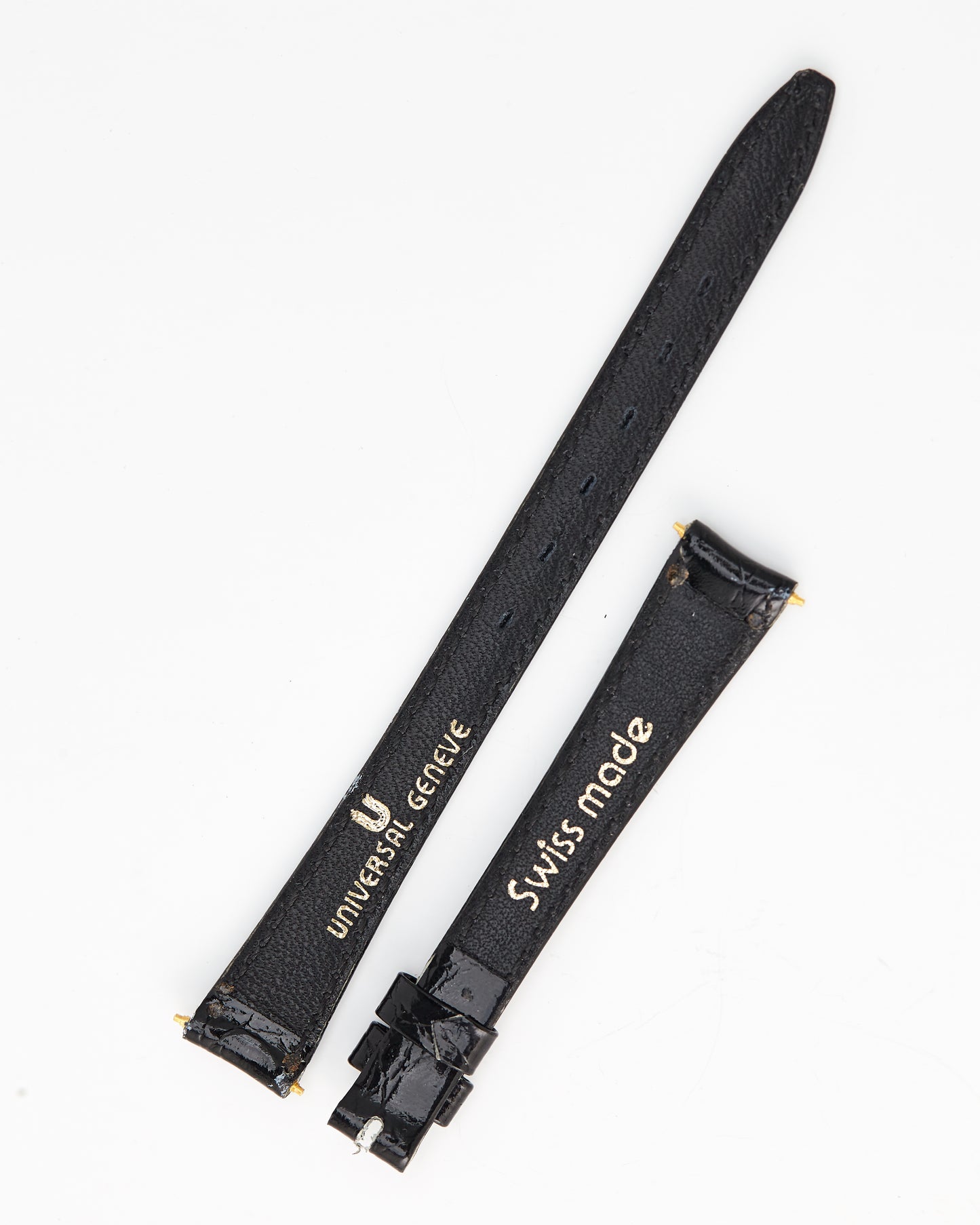 Universal Geneve 11mm x 9mm Vintage Black Crocodile Strap