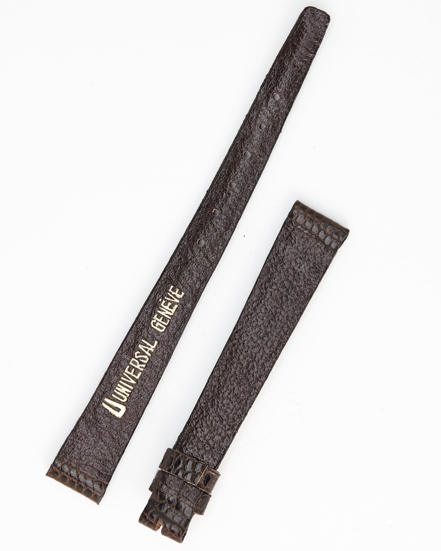Universal Geneve 11mm x 9mm Vintage Brown Lizard Strap