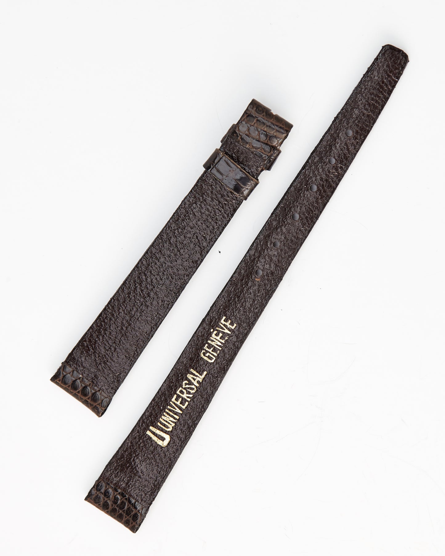 Universal Geneve 11mm x 9mm Vintage Brown Lizard Strap