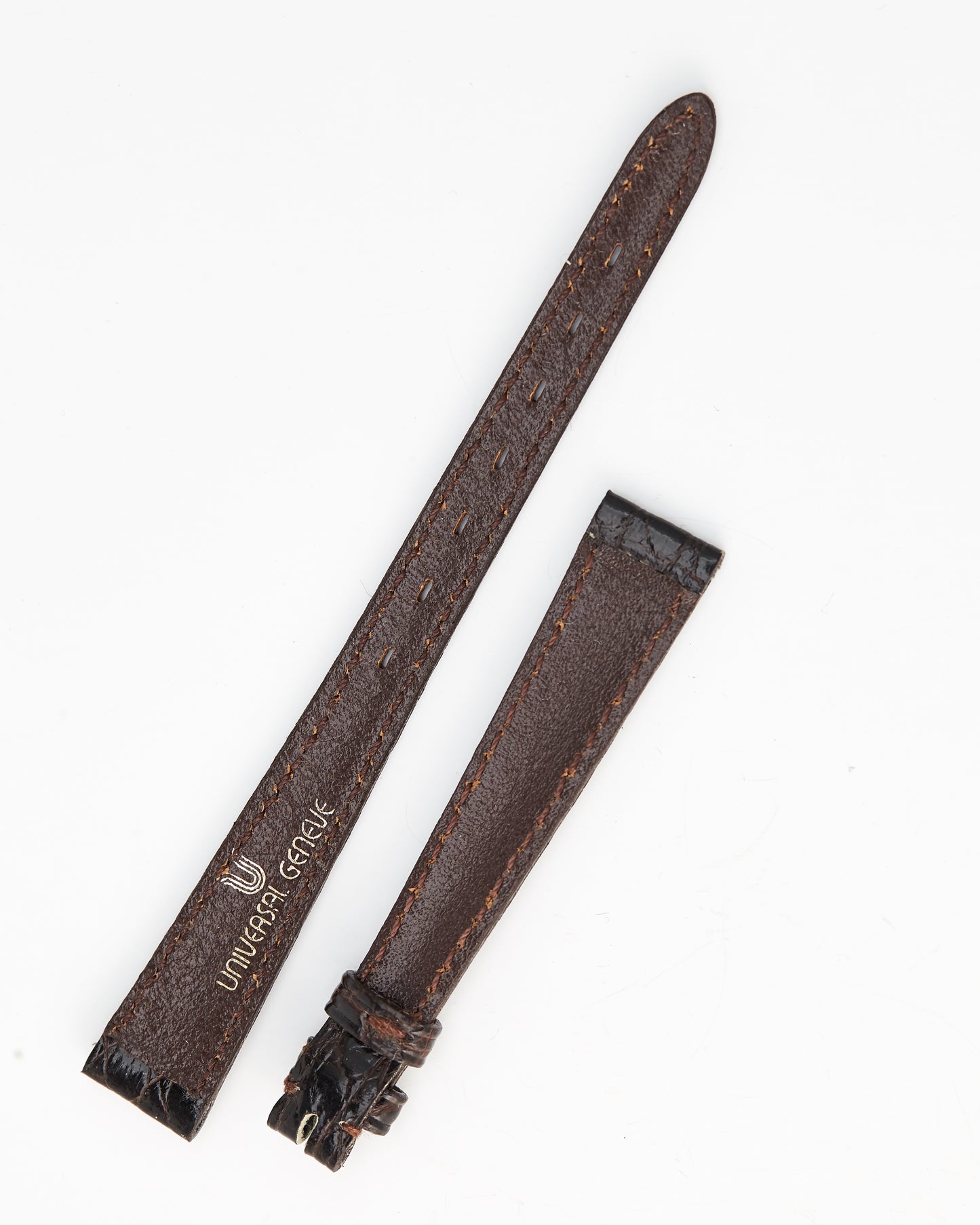 Universal Geneve 12mm x 8mm Vintage Brown Crocodile Strap