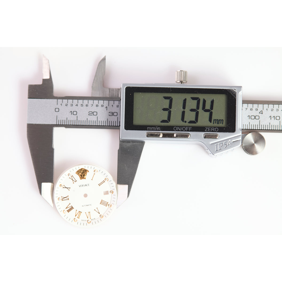 Versace Swiss Made Automatic White Watch Dial Gold Roman Numerals Medusa Date