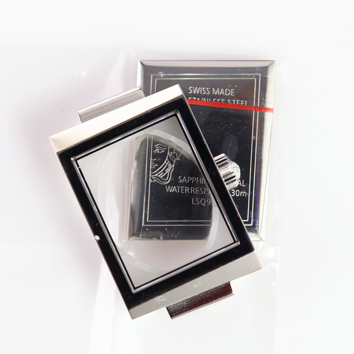 Versace rectangular stainless steel watch case VERB0002