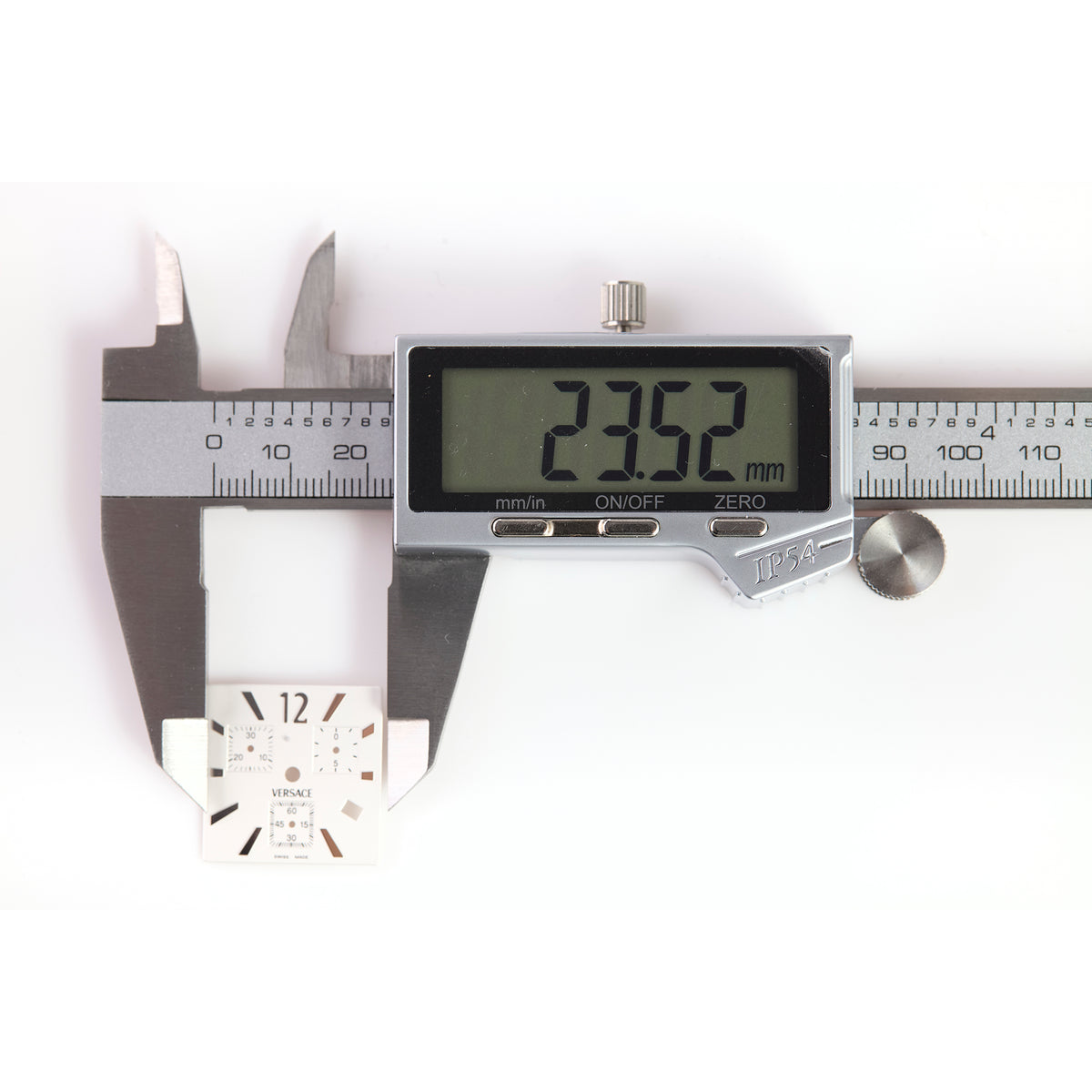 Versace Swiss Made chronograph watch dial in white