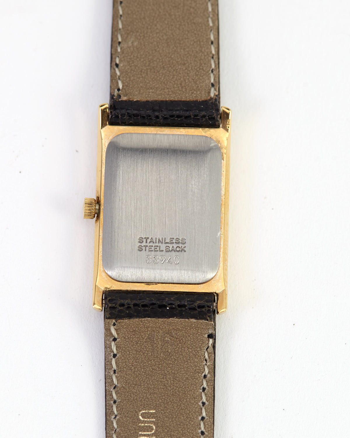 Vintage Universal Geneve Gold Tone Rectangular Dress Watch Wave Dial Swiss Made
