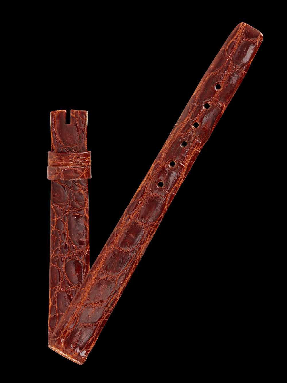 Universal Geneve 11mm x 10mm Vintage Chestnut Crocodile Strap NOS