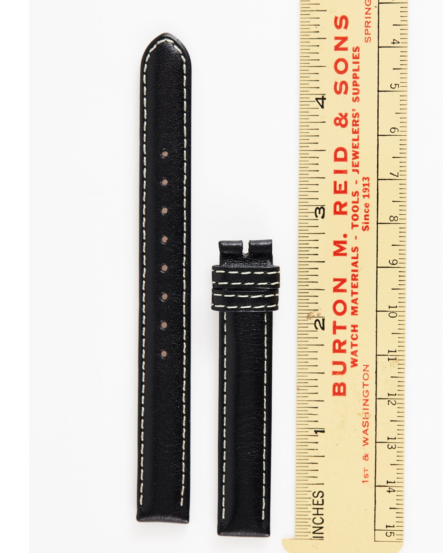 Ecclissi 12mm x 12mm Black Leather Ladies Strap 23680