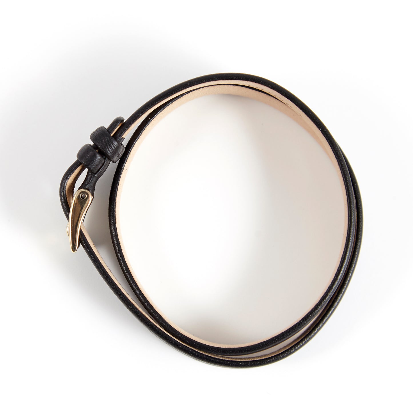 Pandora SW1332 Double Wrap Black Leather Strap with Yellow Buckle 10mm