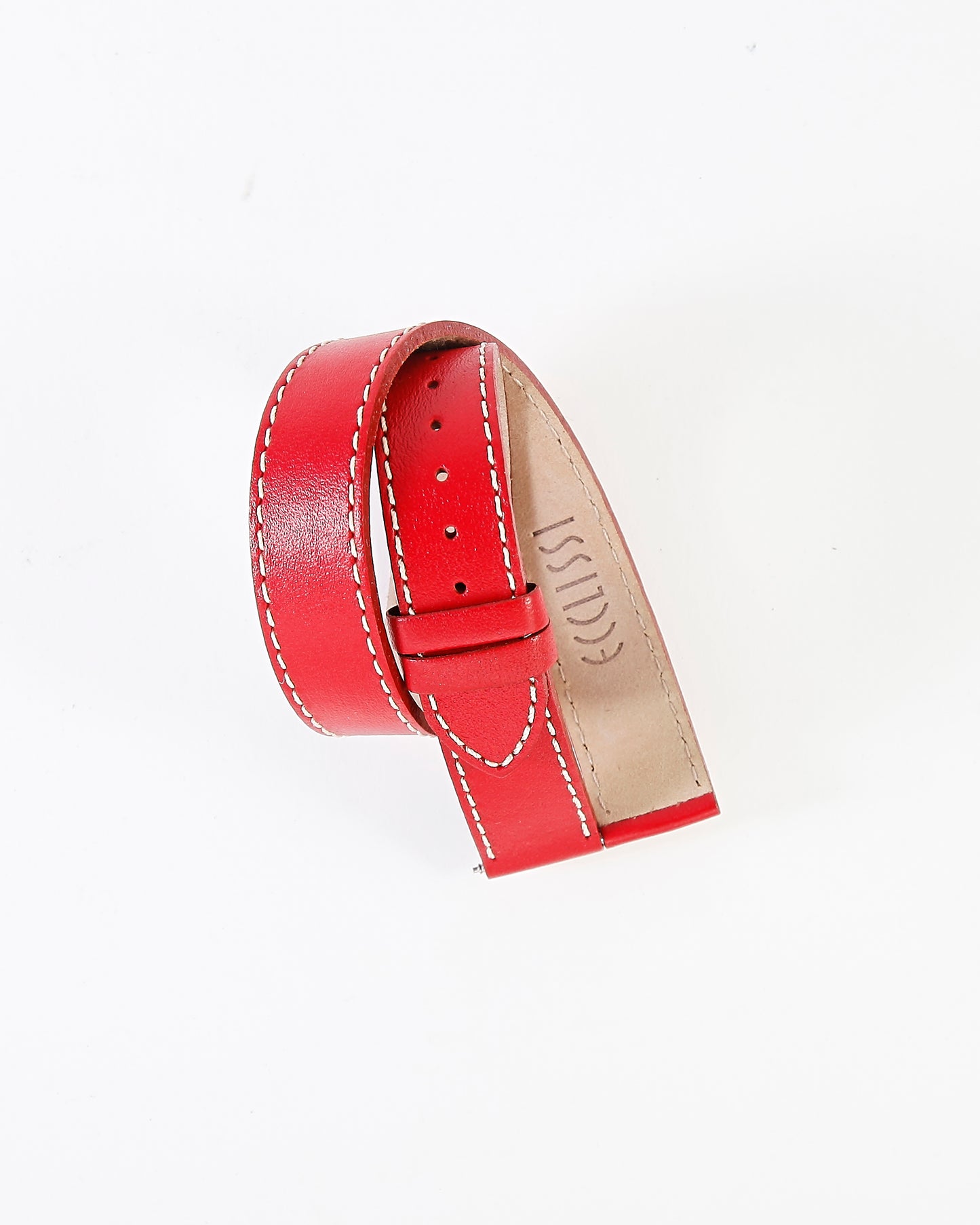 Ecclissi 16mm x 16mm Red Leather Ladies Double-Wrap Strap 22190 80115