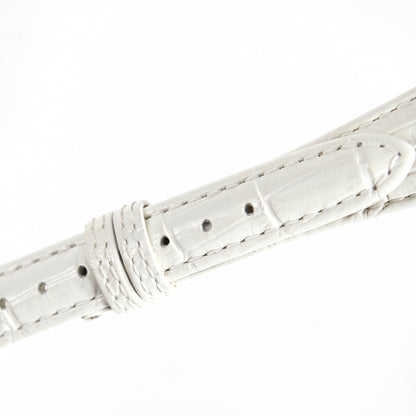 Ecclissi 20mm x 12mm Shiny White Alligator Grain Leather Strap 23770