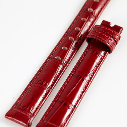 Ecclissi 12.5mm x 11mm Red Alligator Grain Leather Strap 22910