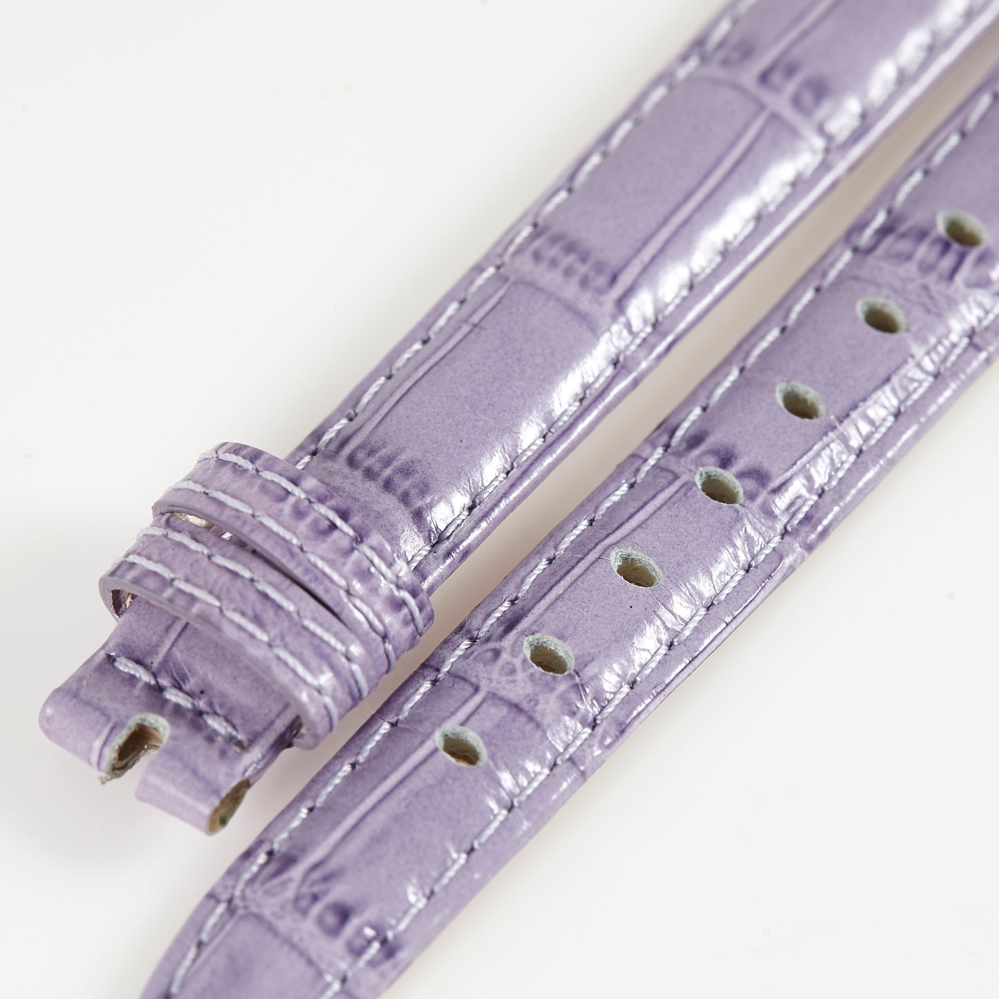 Ecclissi 12.5mm x 11mm Purple Alligator Grain Leather Strap 22910