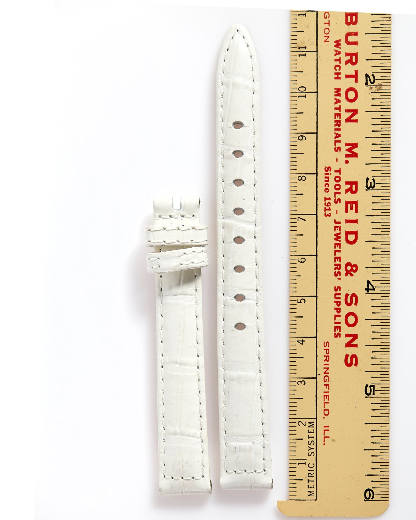 Ecclissi 12.5mm x 11mm White Leather Strap 22910